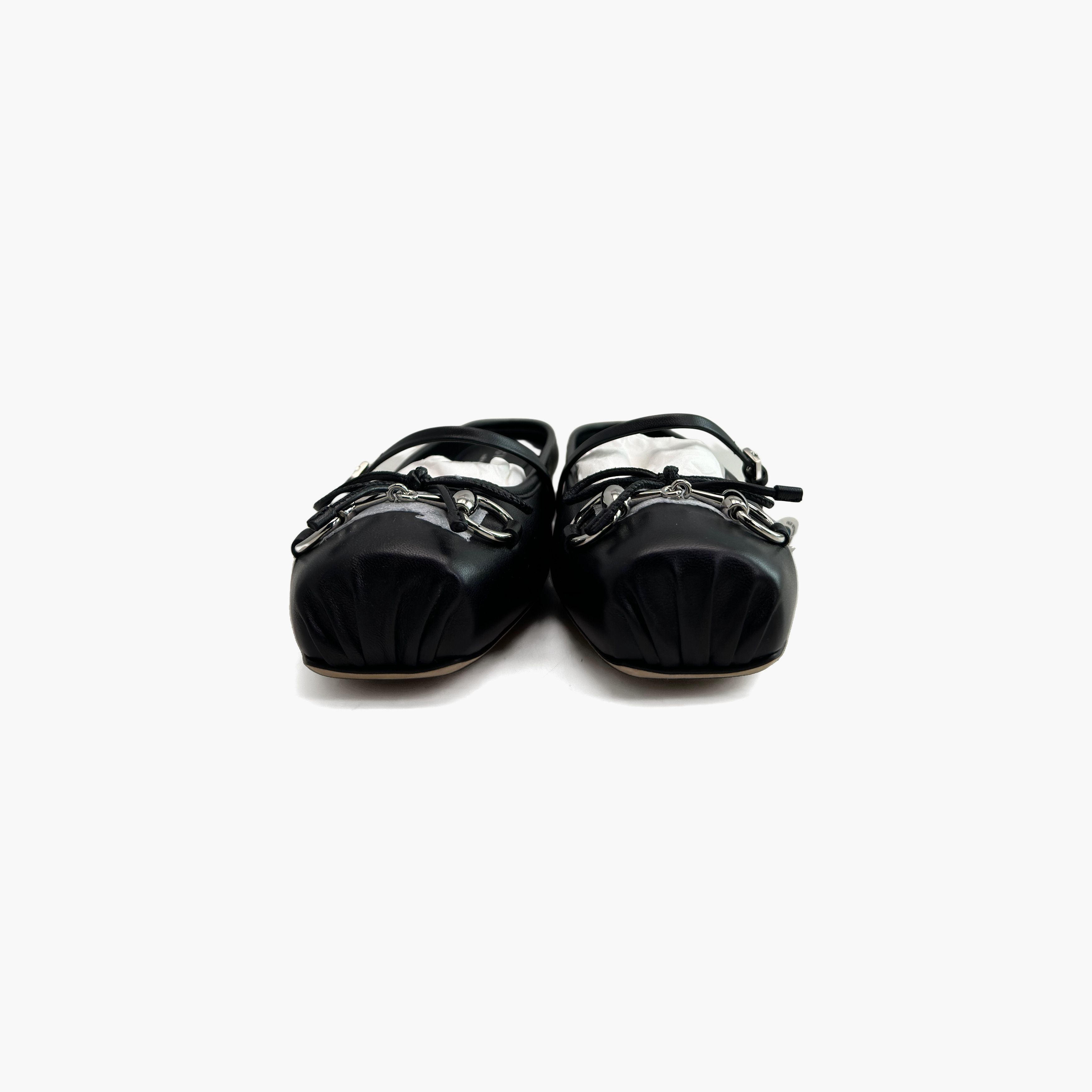 Gucci Gucci Black Leather Horsebit Flats Size 38 Size US 8 / IT 38 - 5 Thumbnail