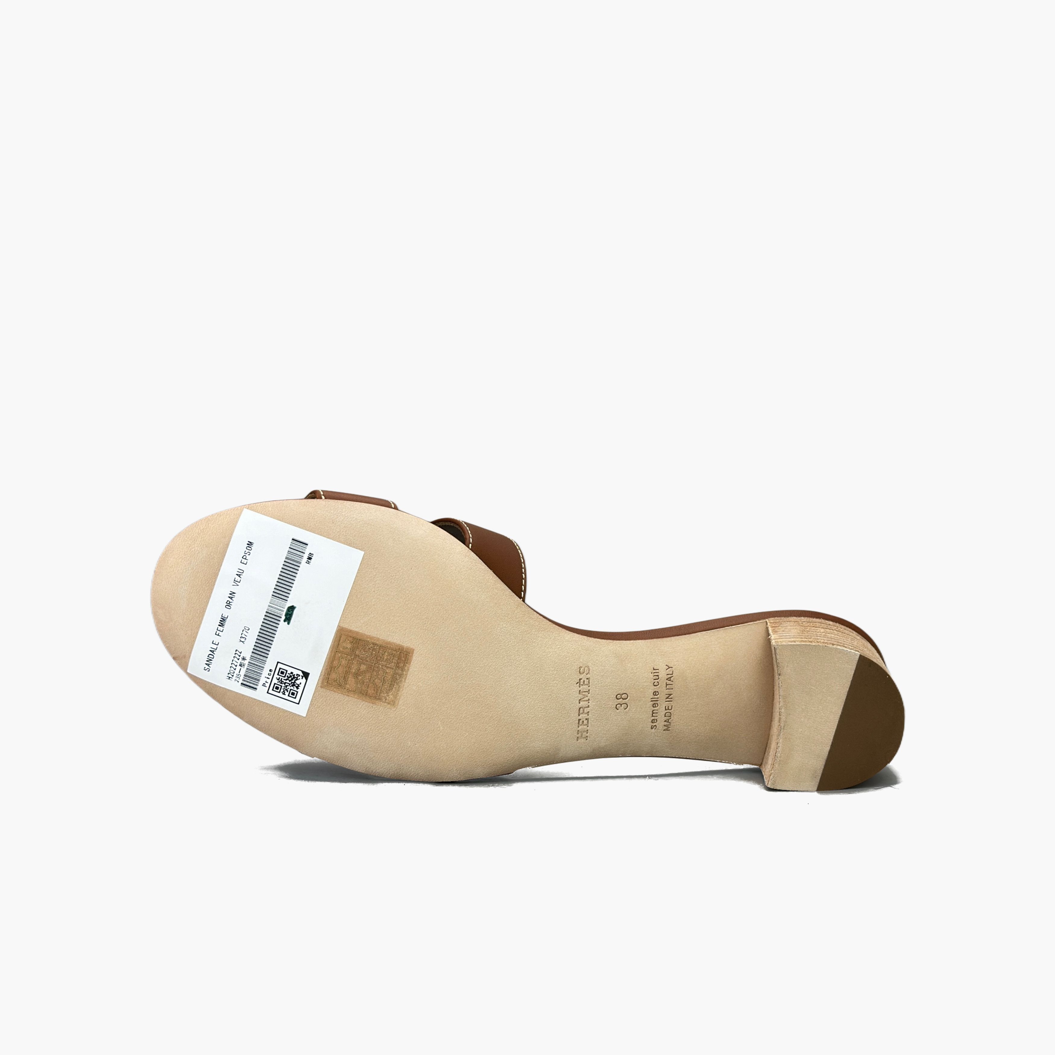 Hermes Hermès Brown Leather Oasis Sandals Size 38 Size US 7 / IT 37 - 8 Thumbnail