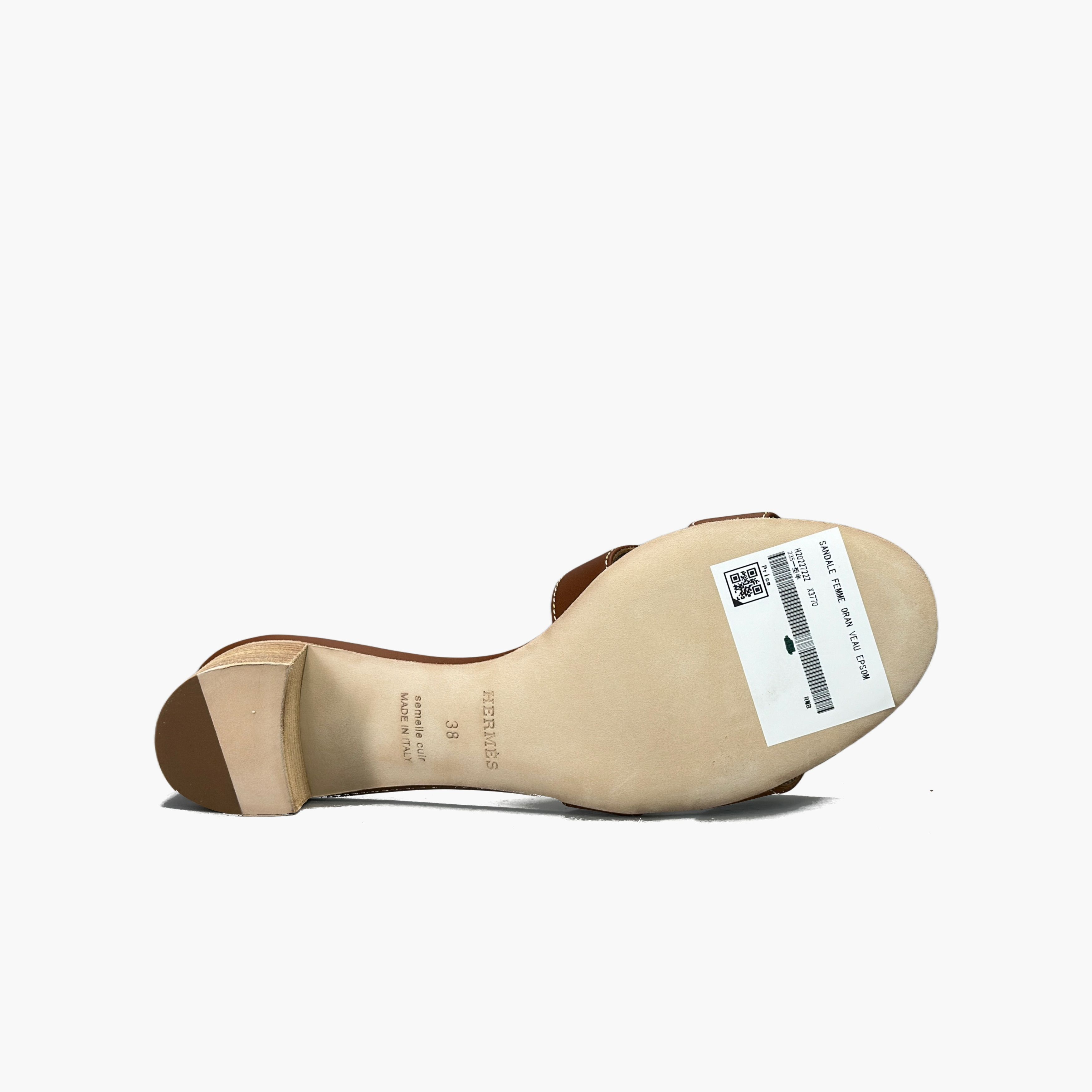 Hermes Hermès Brown Leather Oasis Sandals Size 38 Size US 7 / IT 37 - 7 Thumbnail