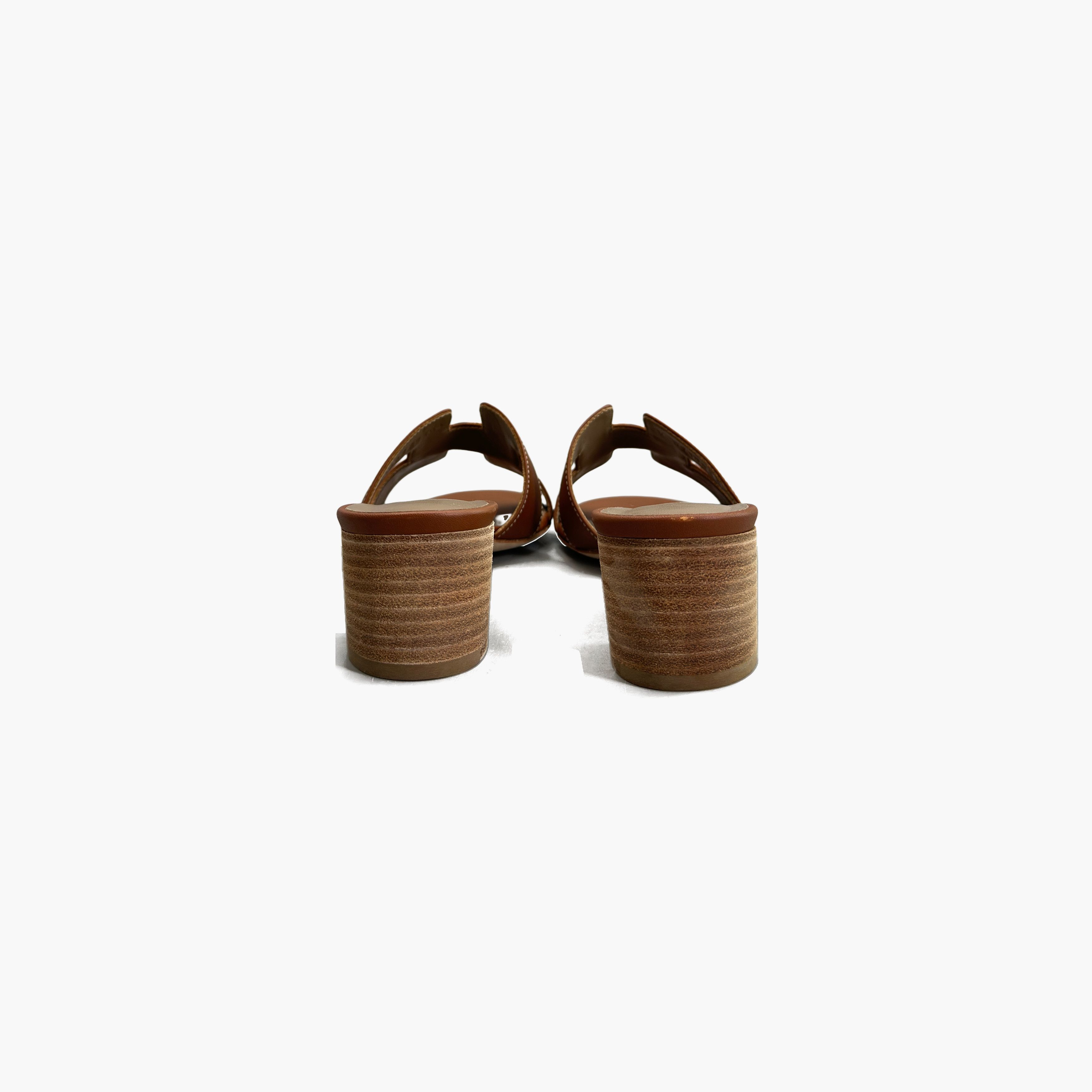 Hermes Hermès Brown Leather Oasis Sandals Size 38 Size US 7 / IT 37 - 6 Thumbnail