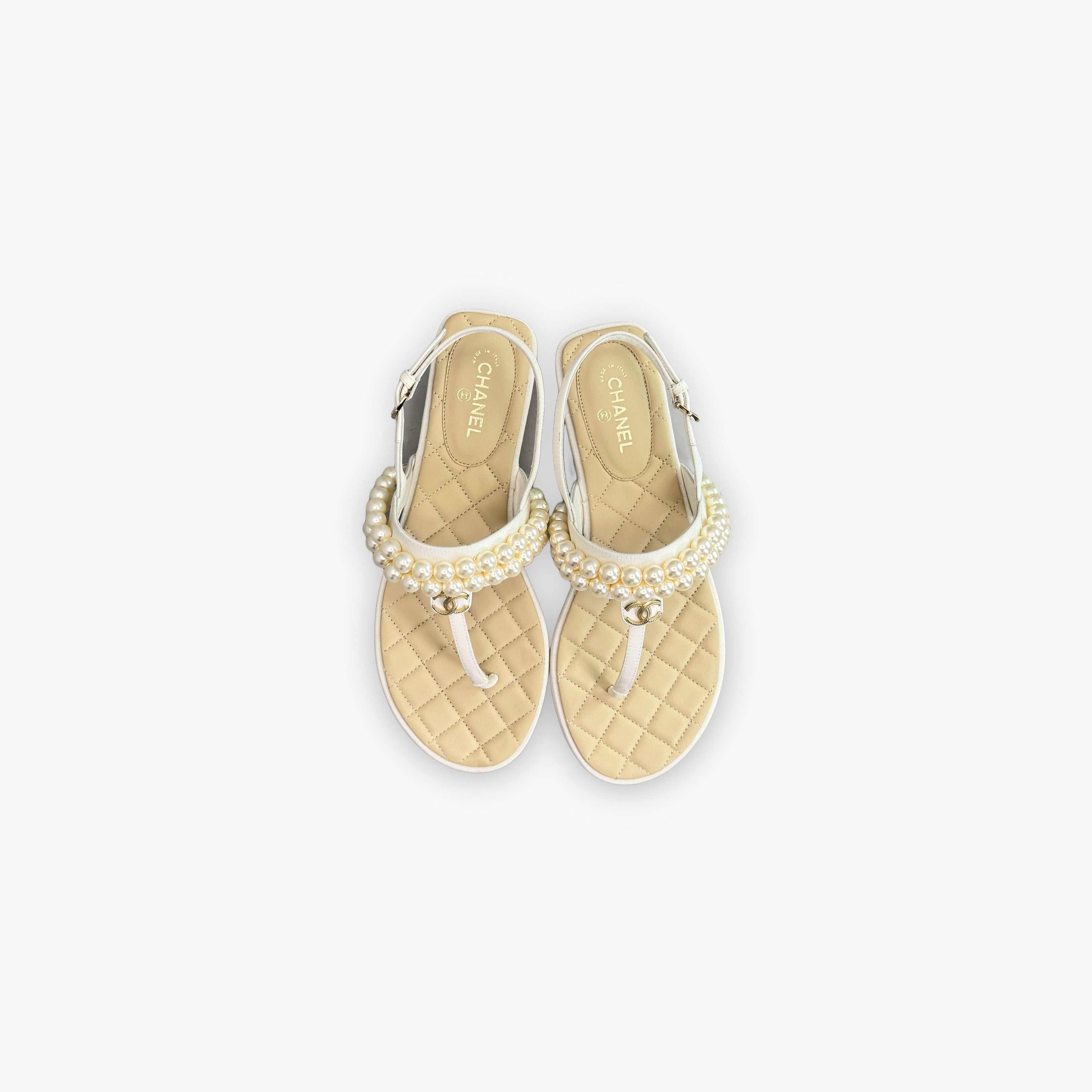 Chanel Chanel Pearl Sandals Size 37 Size US 7 / IT 37 - 9 Thumbnail