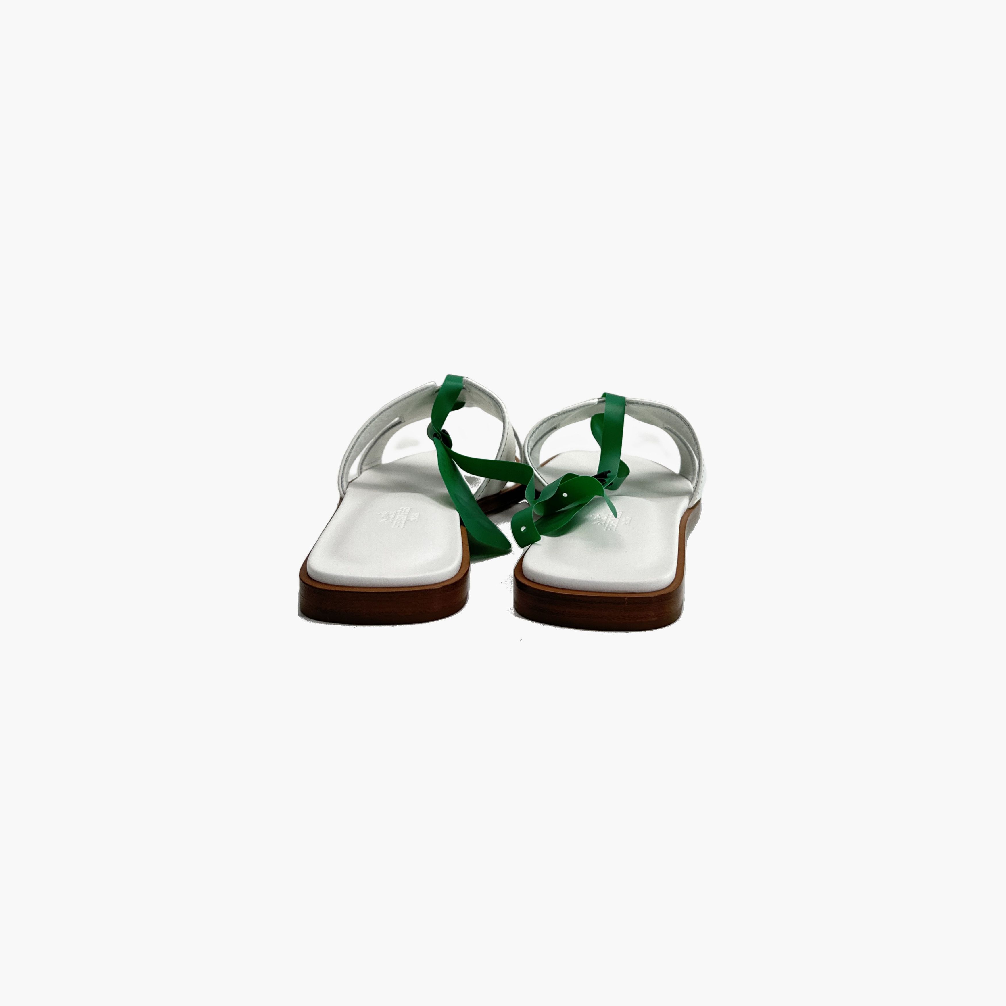 Hermes Hermes Oran Leather Sandals White Size 37 Size US 7 / IT 37 - 6 Thumbnail
