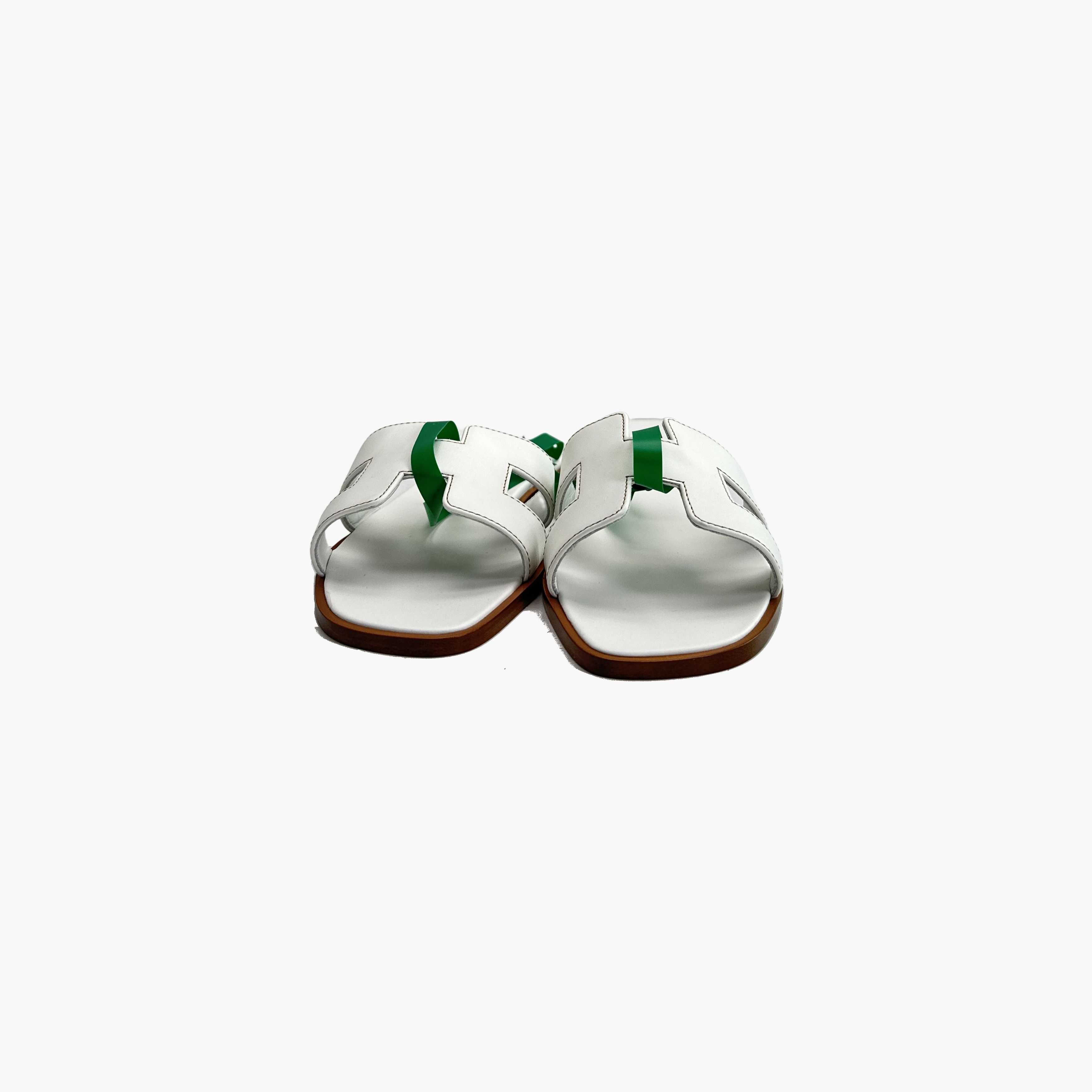 Hermes Hermes Oran Leather Sandals White Size 37 Size US 7 / IT 37 - 5 Thumbnail