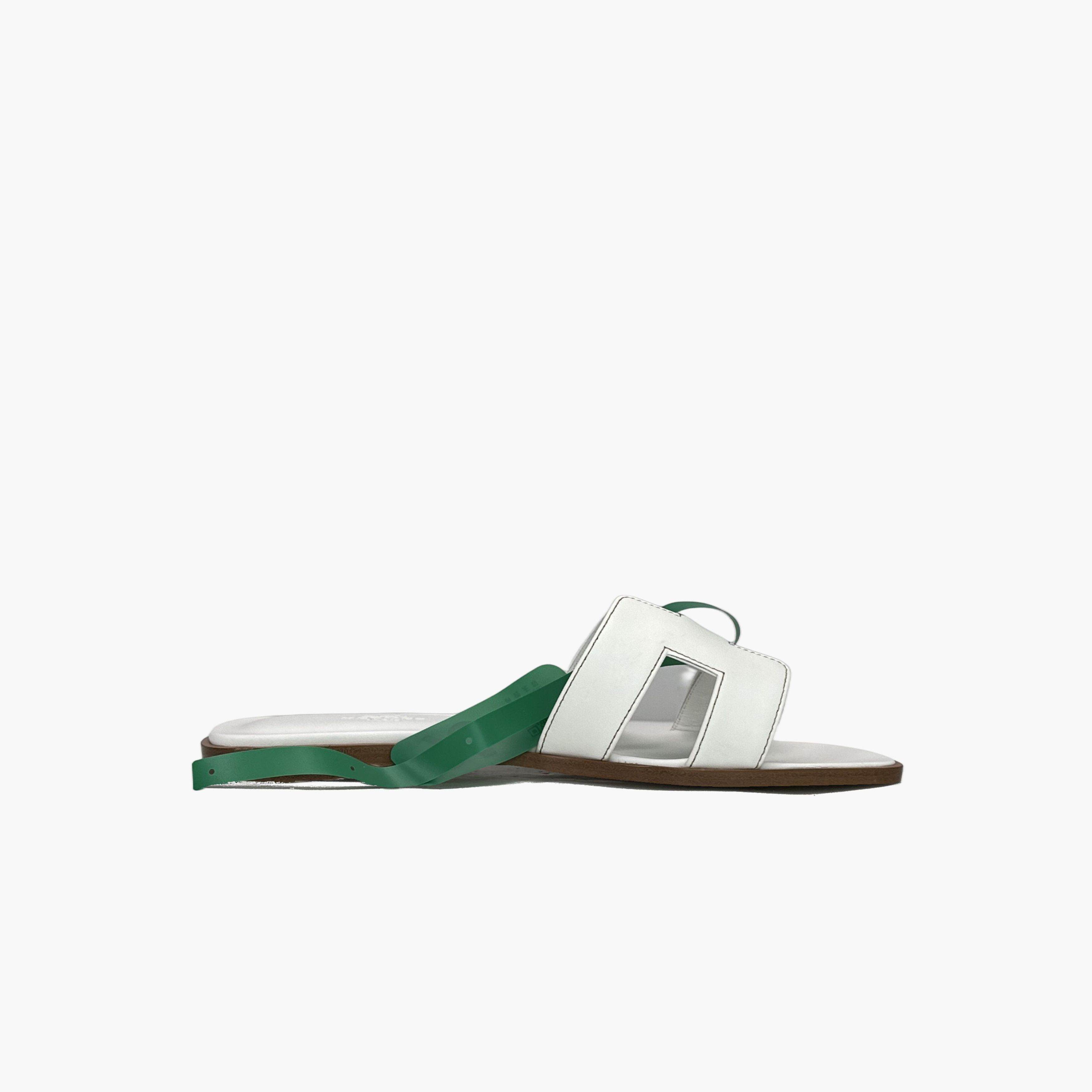 Hermes Hermes Oran Leather Sandals White Size 37 Size US 7 / IT 37 - 2 Thumbnail