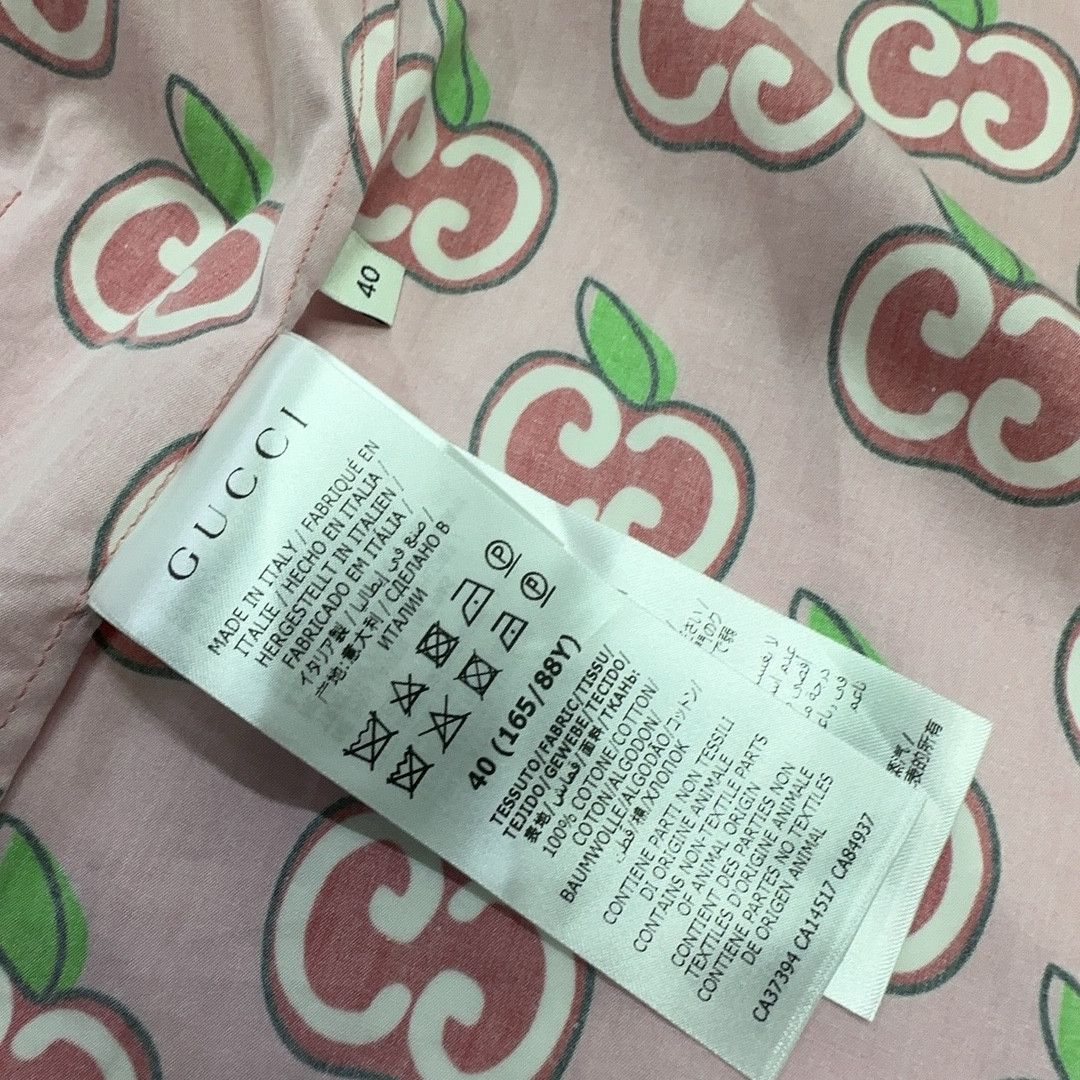 Gucci Gucci Apple GG Print Bowling Shirt Size 40 Size S / US 4 / IT 40 - 5 Thumbnail