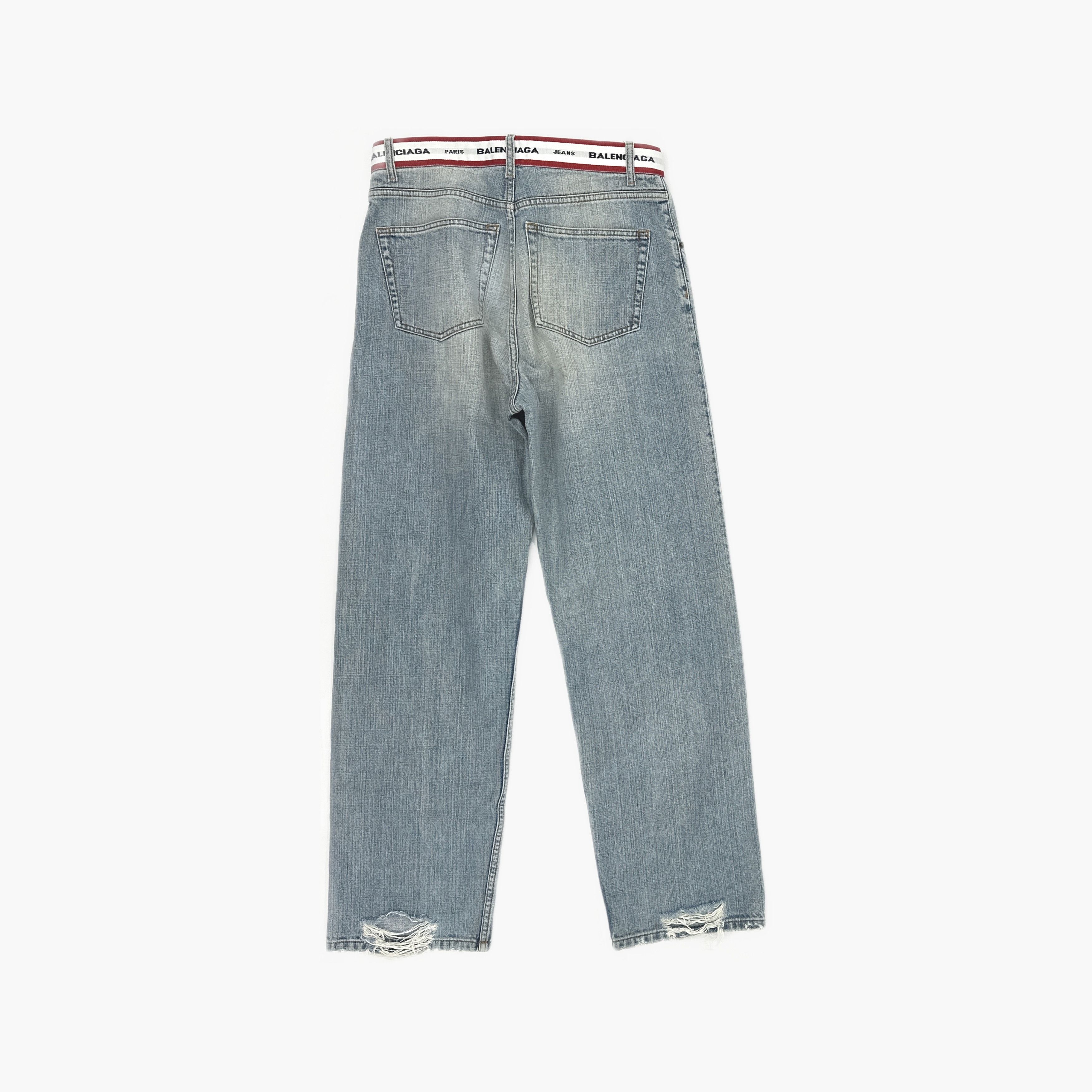 Balenciaga Balenciaga Logo Waistband Denim Jeans Size XS Size US 28 / EU 44 - 2 Thumbnail