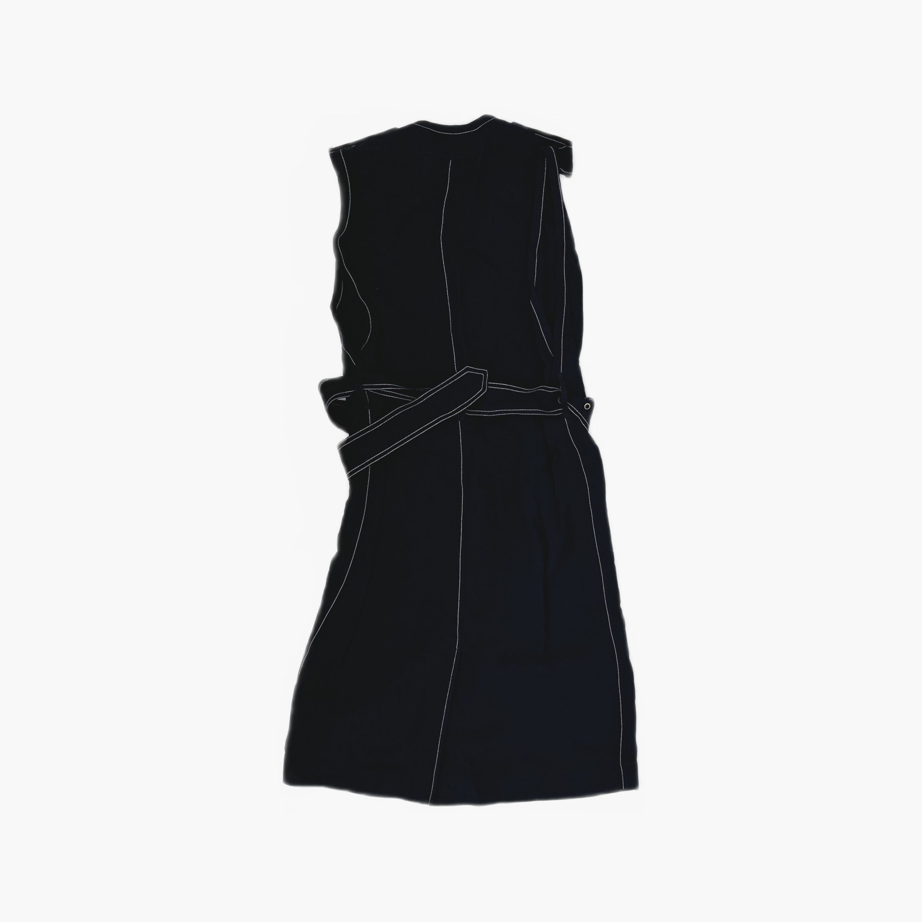 Burberry Burberry Contrast Stitch Belted Midi Dress Size 6 Size M / US 6-8 / IT 42-44 - 2 Thumbnail