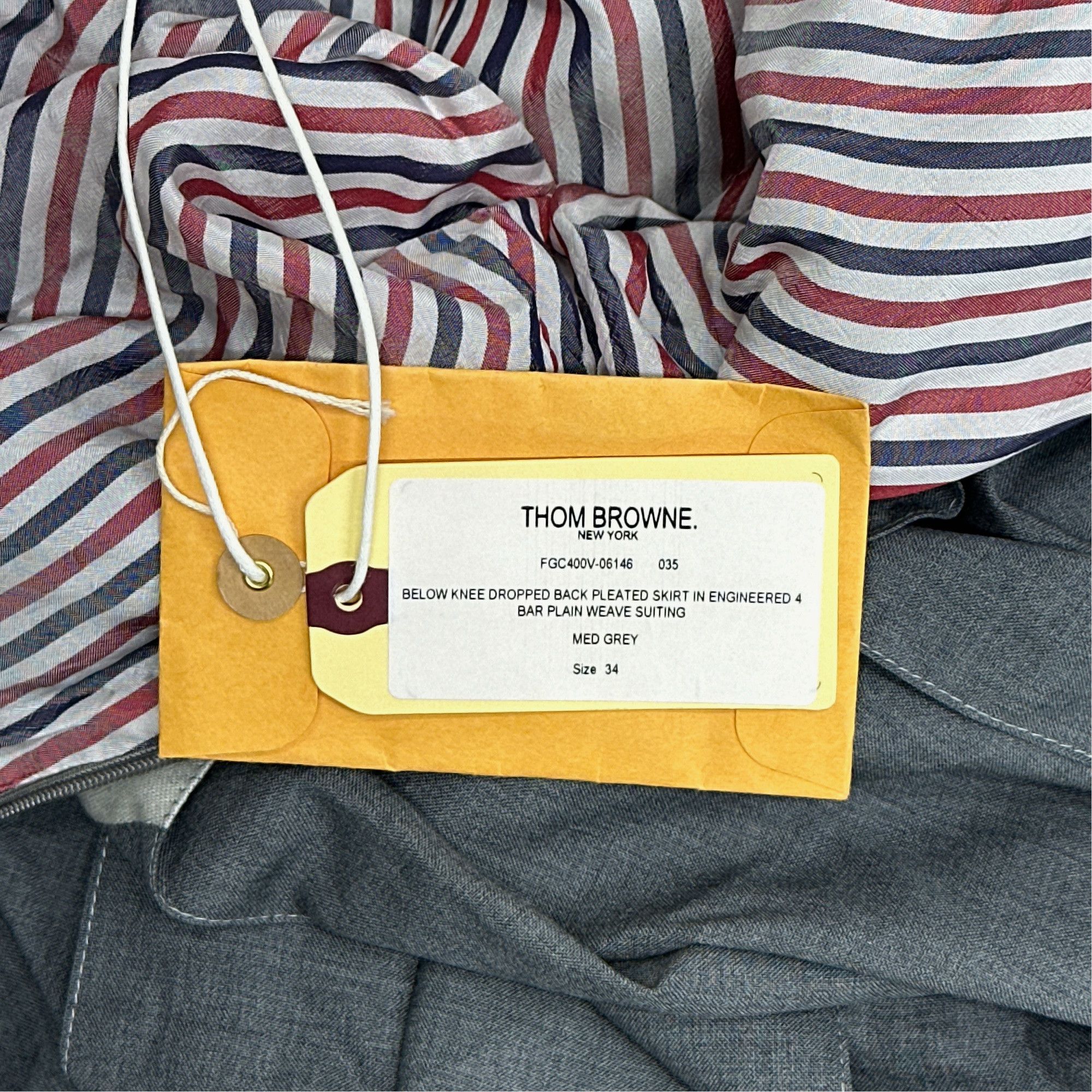 Thom Browne Thom Browne 4-Bar Pleated Midi Skirt Size 34 Size 24" / US 00 / IT 34 - 3 Thumbnail