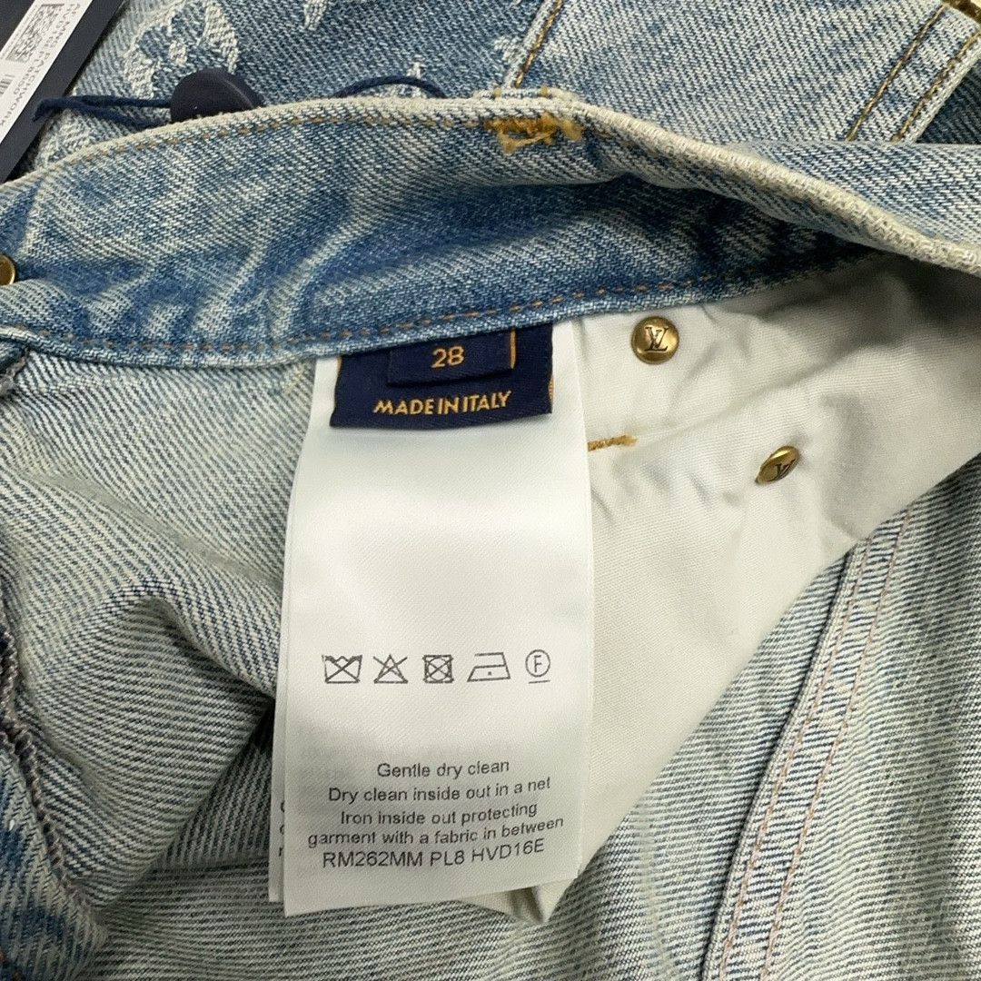 Louis Vuitton Louis Vuitton Monogram Patchwork Denim Jeans Size 28 Size US 28 / EU 44 - 4 Thumbnail