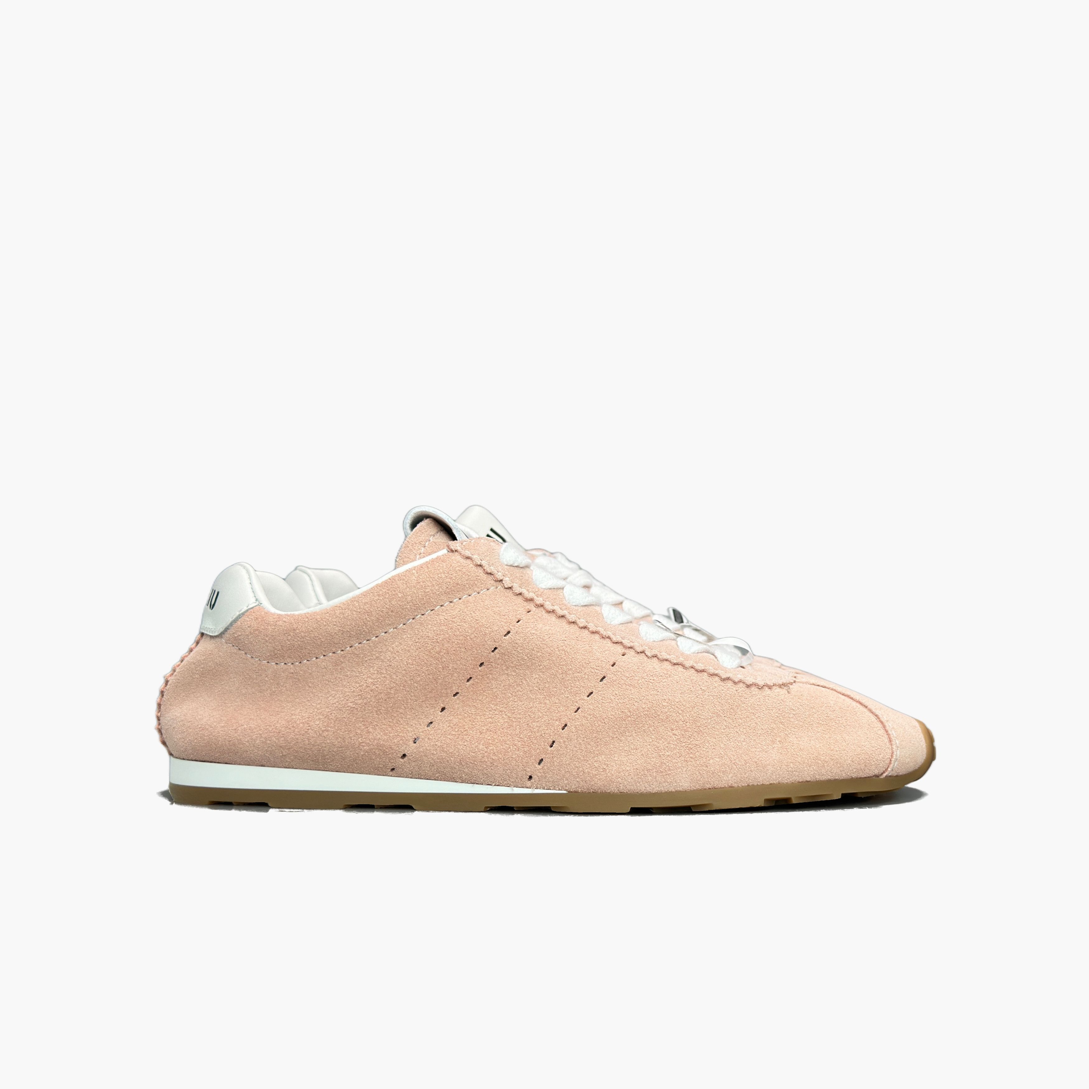 Miu Miu Miu Miu Suede Low-Top Sneakers Pink Size 36 Size US 6 / IT 36 - 4 Thumbnail