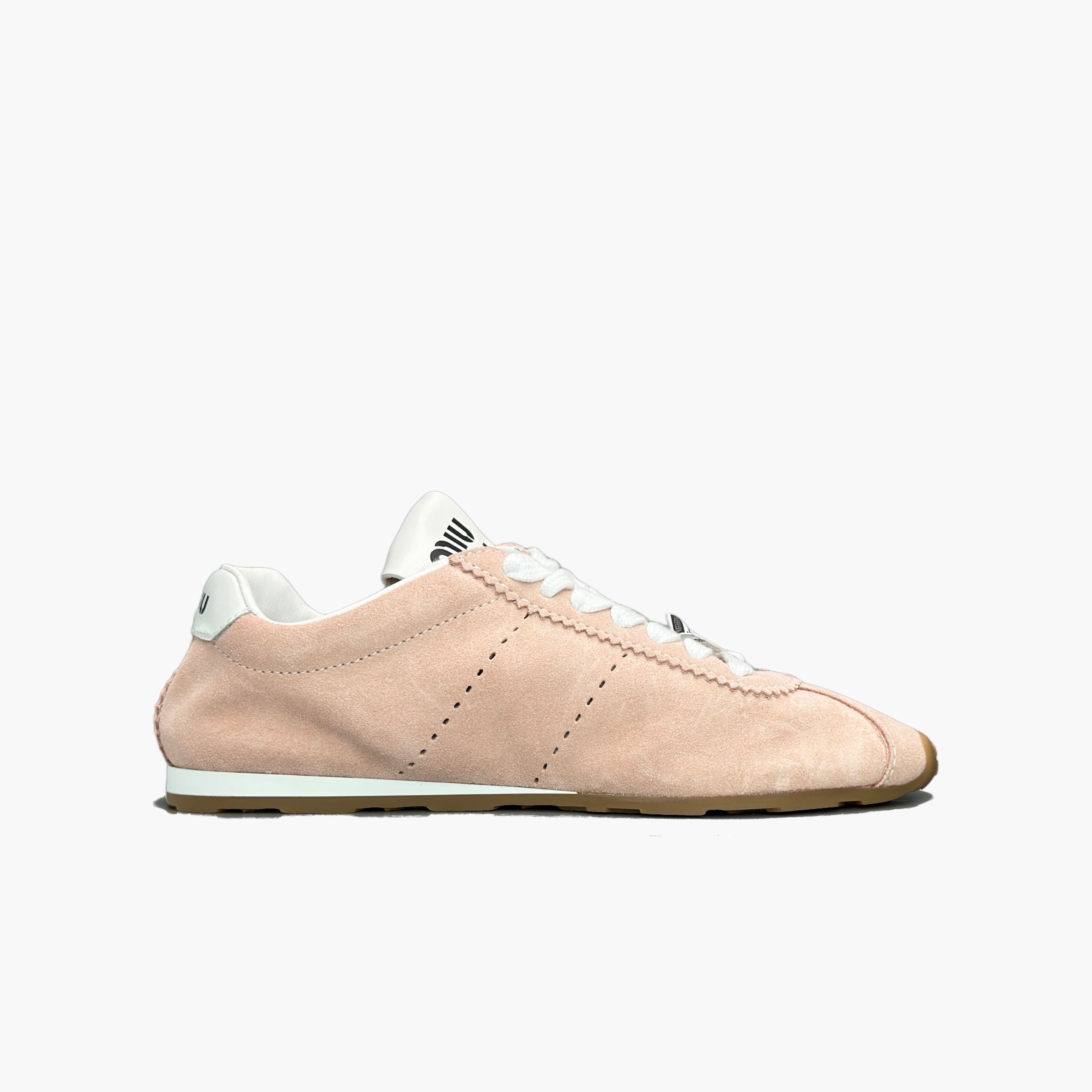 Miu Miu Miu Miu Suede Low-Top Sneakers Pink Size 36 Size US 6 / IT 36 - 2 Thumbnail