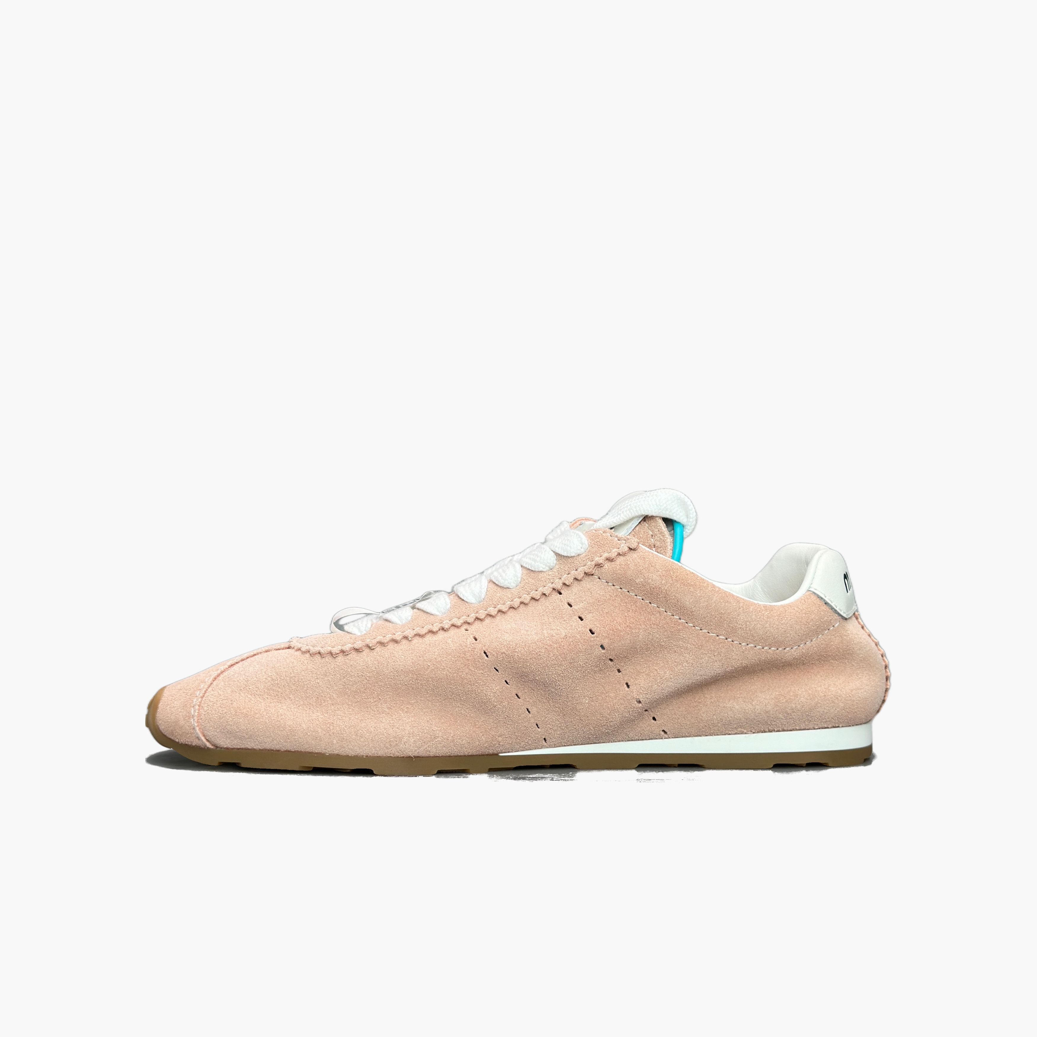 Miu Miu Miu Miu Suede Low-Top Sneakers Pink Size 36 Size US 6 / IT 36 - 3 Thumbnail