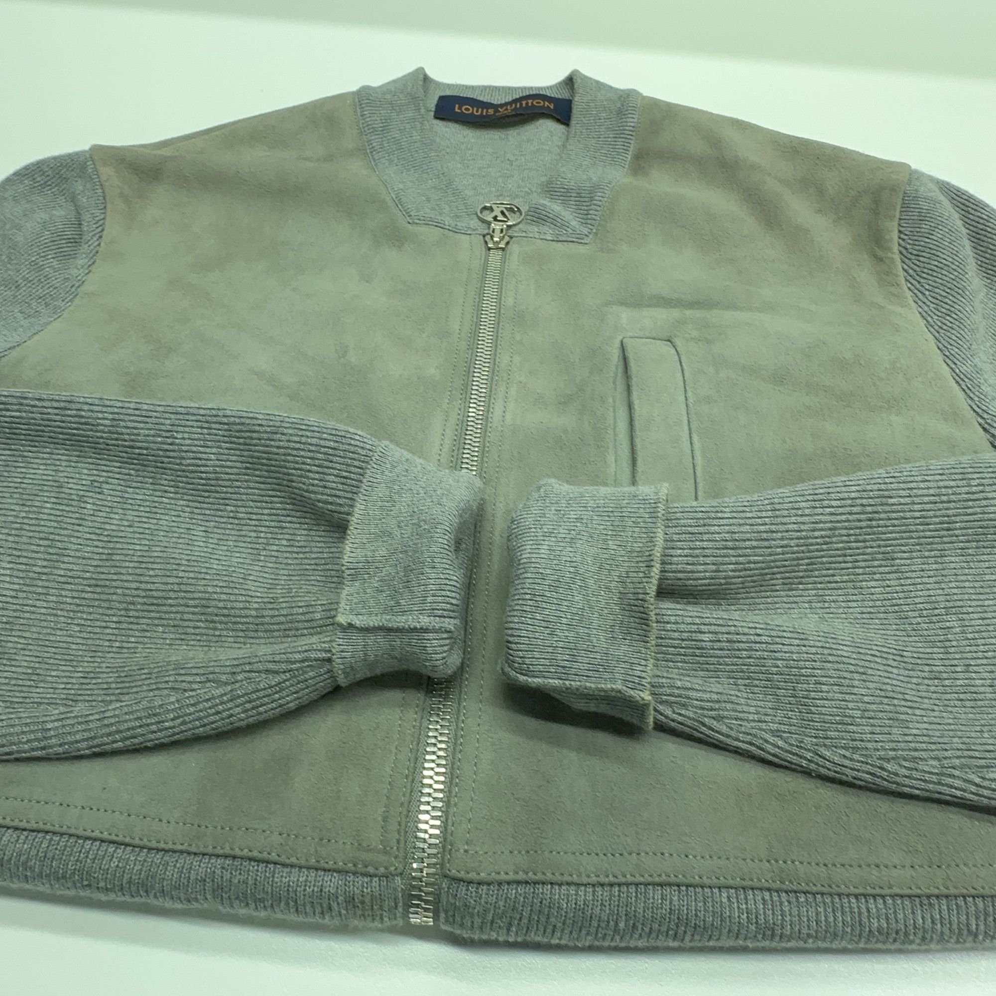 Louis Vuitton Louis Vuitton Grey Suede Knit Bomber Jacket Size S Size US S / EU 44-46 / 1 - 8 Thumbnail