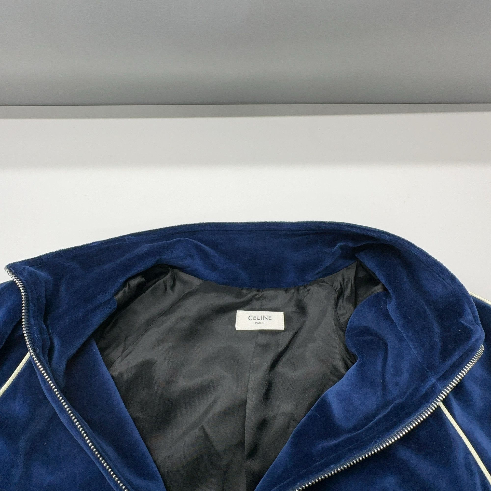 Celine Celine Logo Embroidery Velour Track Jacket Size M Size US M / EU 48-50 / 2 - 7 Thumbnail