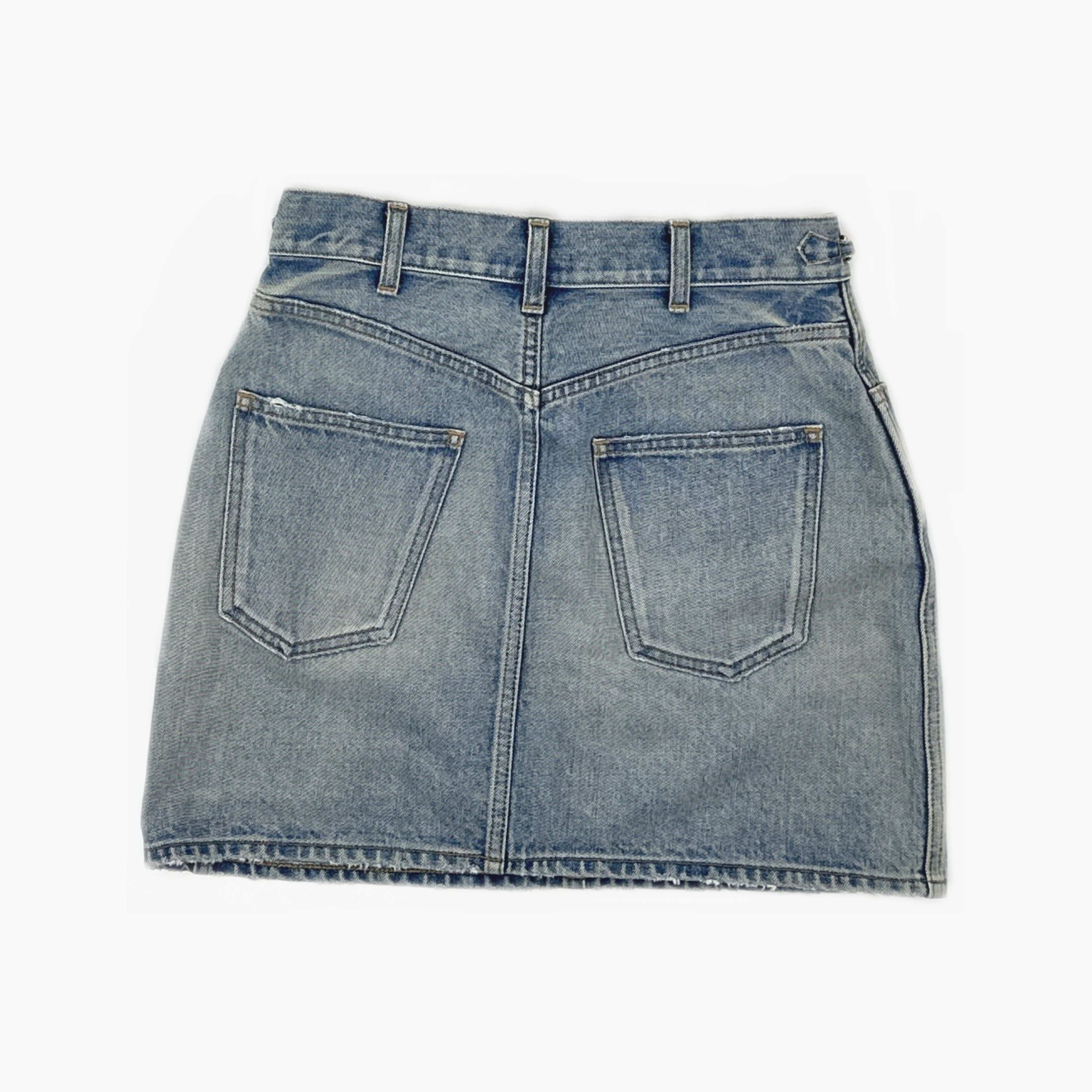 Celine Celine Chain Detail Denim Mini Skirt Size 27 Size 27" / US 4 / IT 40 - 2 Thumbnail