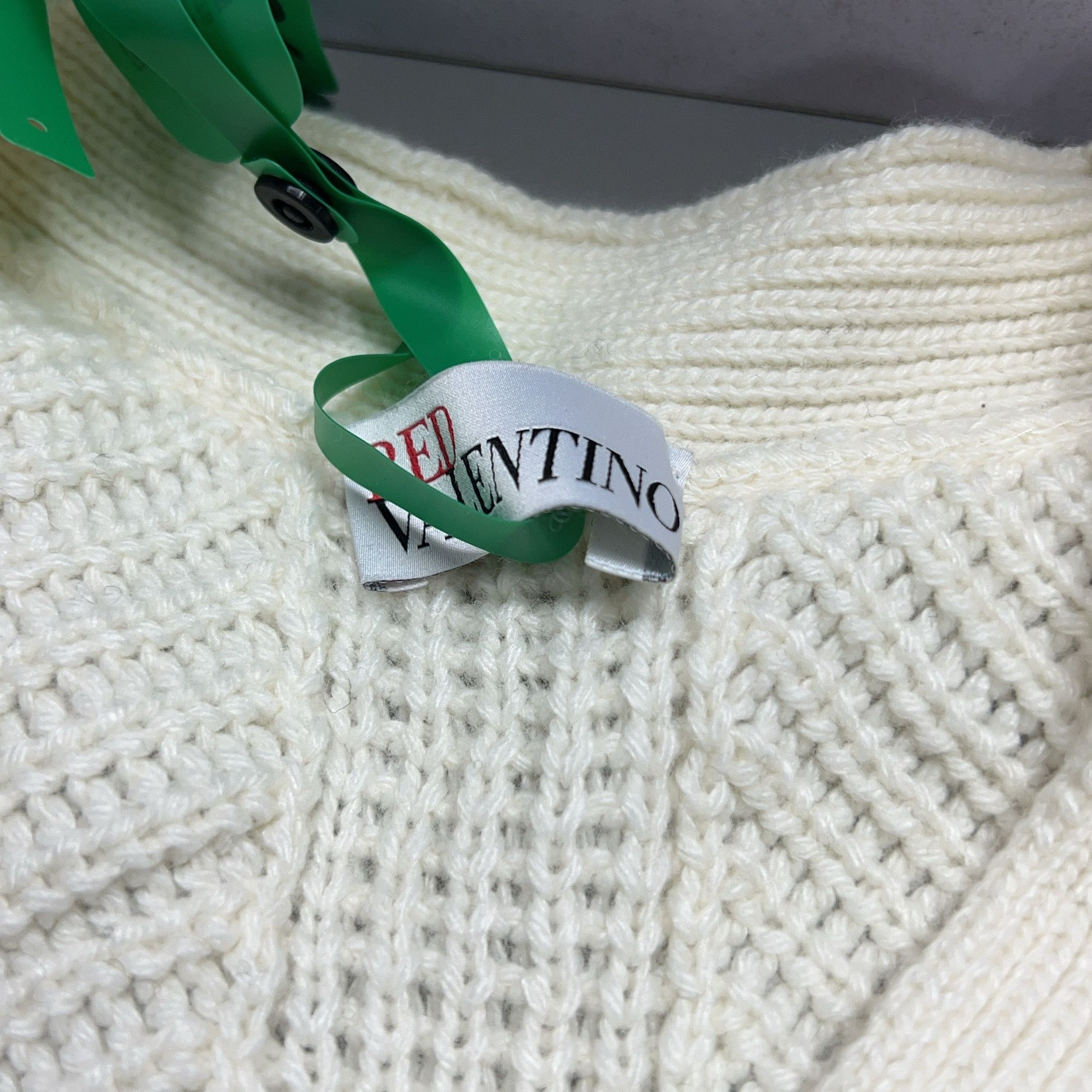 RED Valentino RED VALENTINO Logo Stripe Cardigan Size XS Size XS / US 0-2 / IT 36-38 - 3 Thumbnail