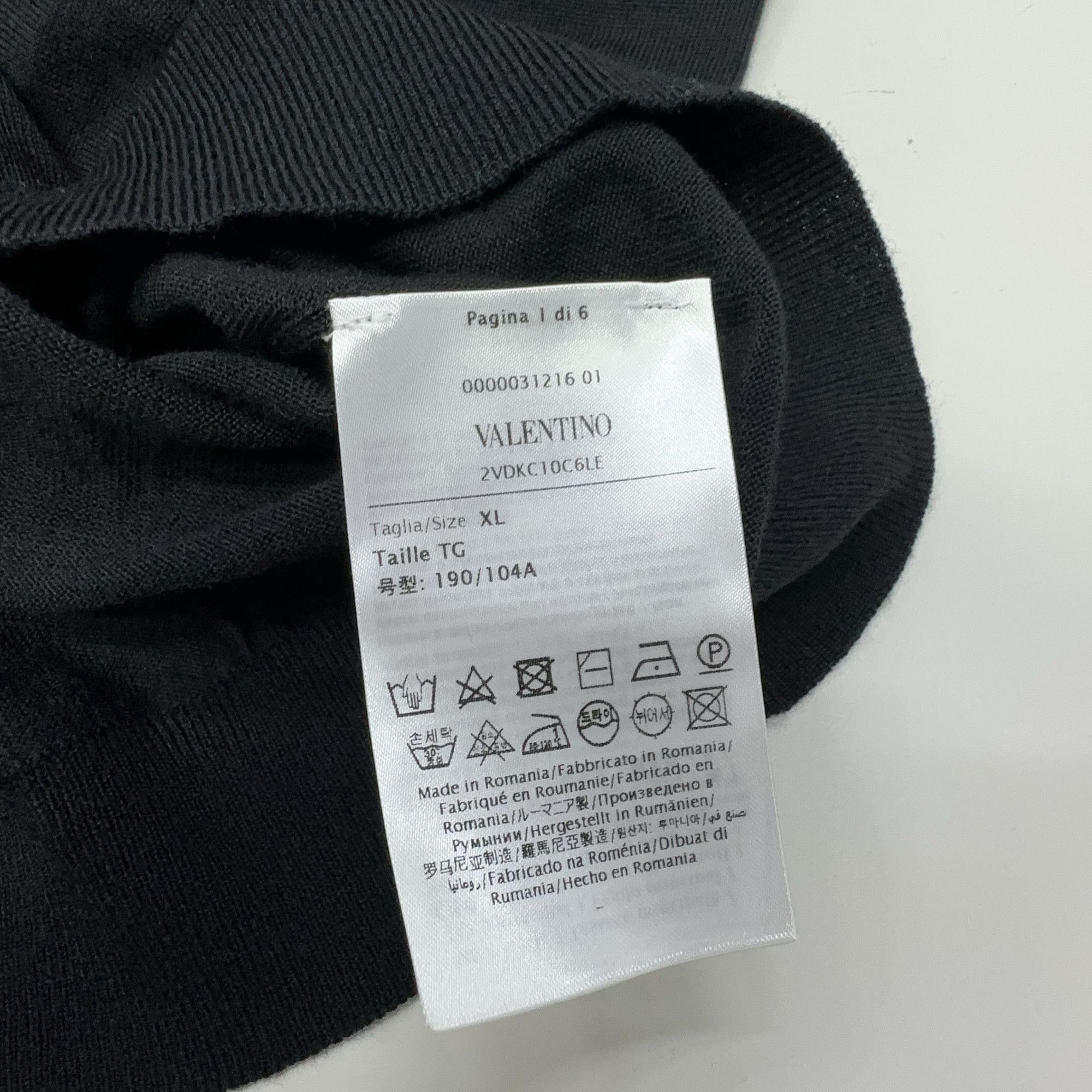 Valentino Valentino Crewneck Sweater Black XL Size US XL / EU 56 / 4 - 4 Thumbnail