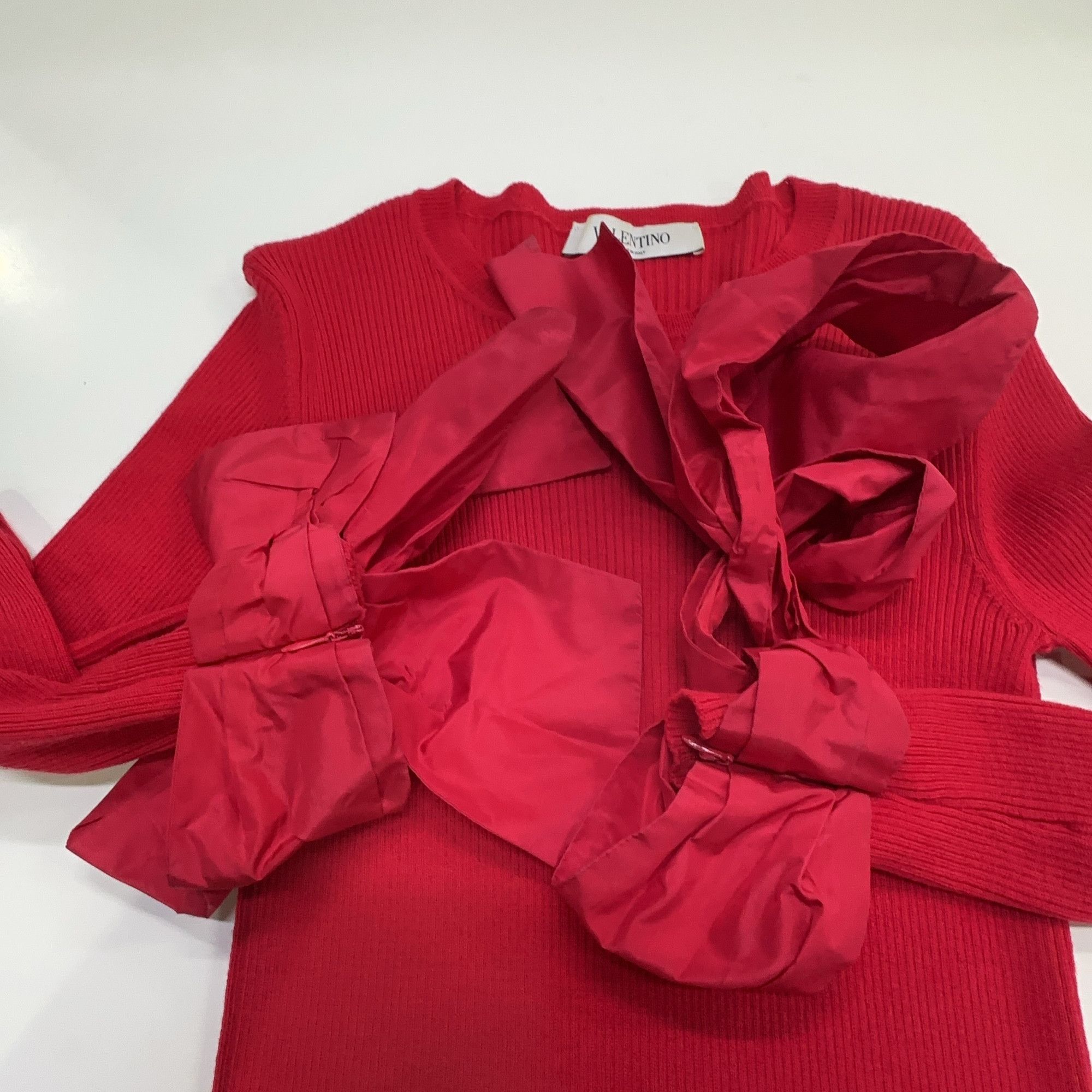 Valentino Valentino Ribbed Bow Sleeve Sweater Size S Size S / US 4 / IT 40 - 7 Thumbnail