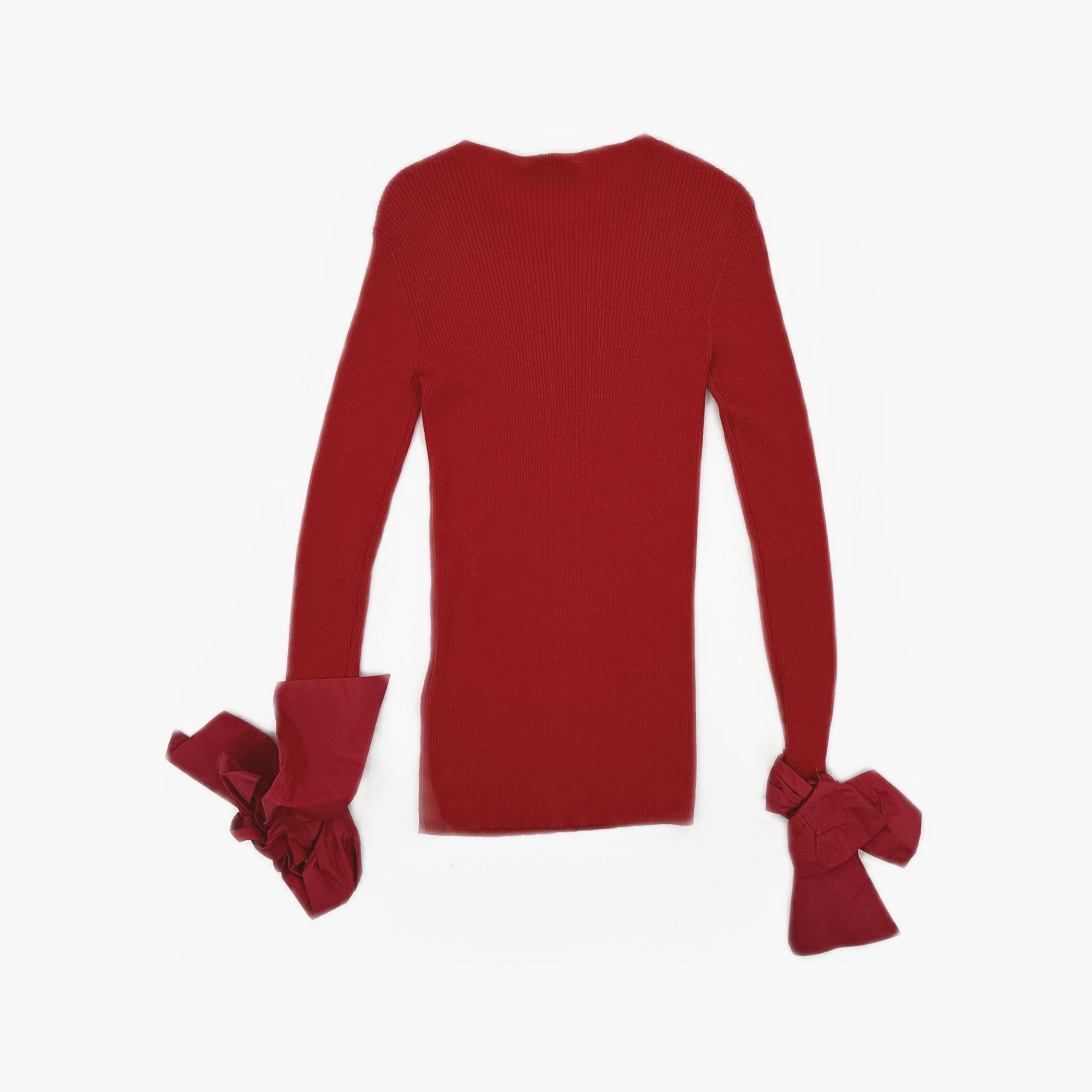 Valentino Valentino Ribbed Bow Sleeve Sweater Size S Size S / US 4 / IT 40 - 2 Thumbnail