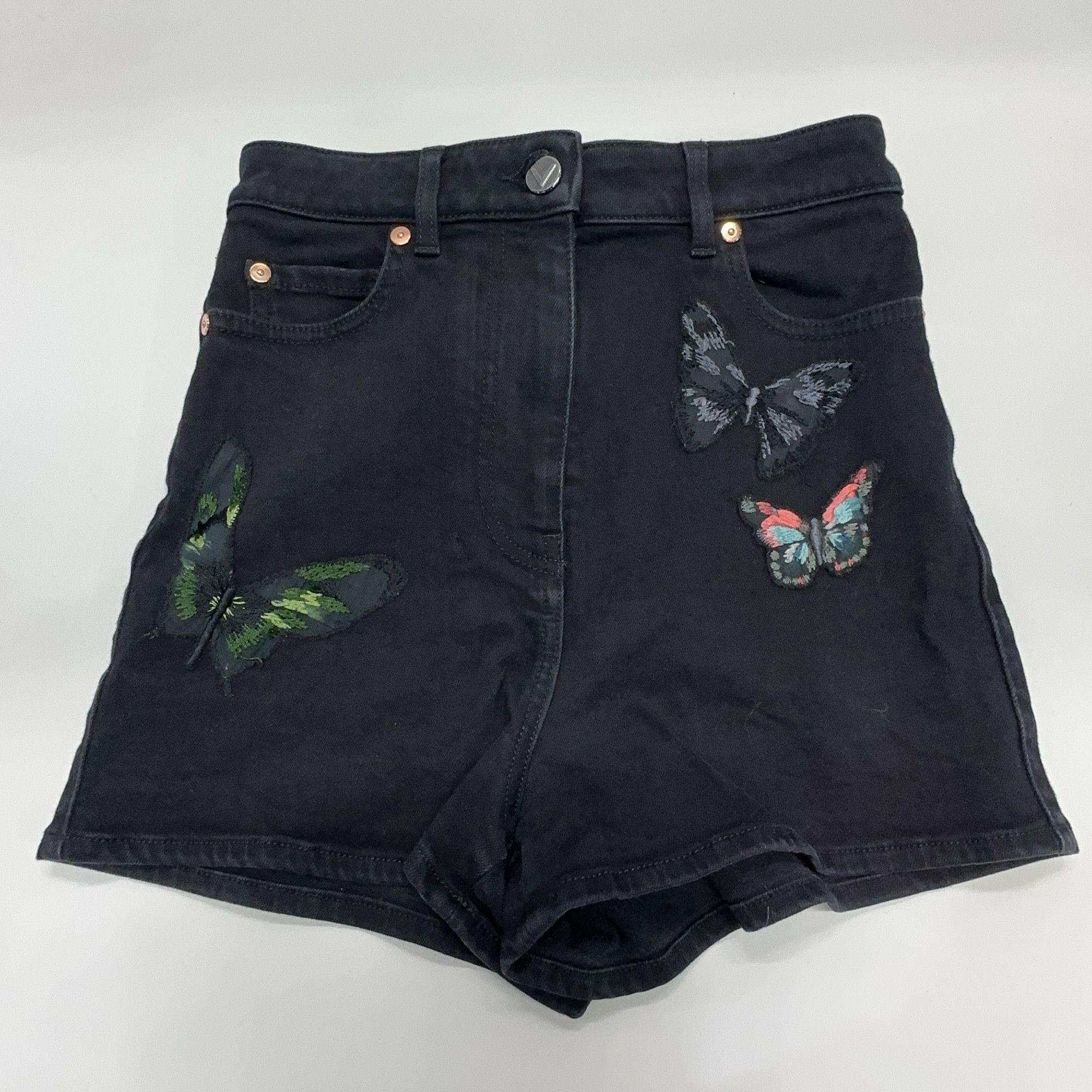 Valentino Valentino Butterfly Embroidered Denim Shorts Size 24 Size 24" / US 00 / IT 34 - 7 Thumbnail