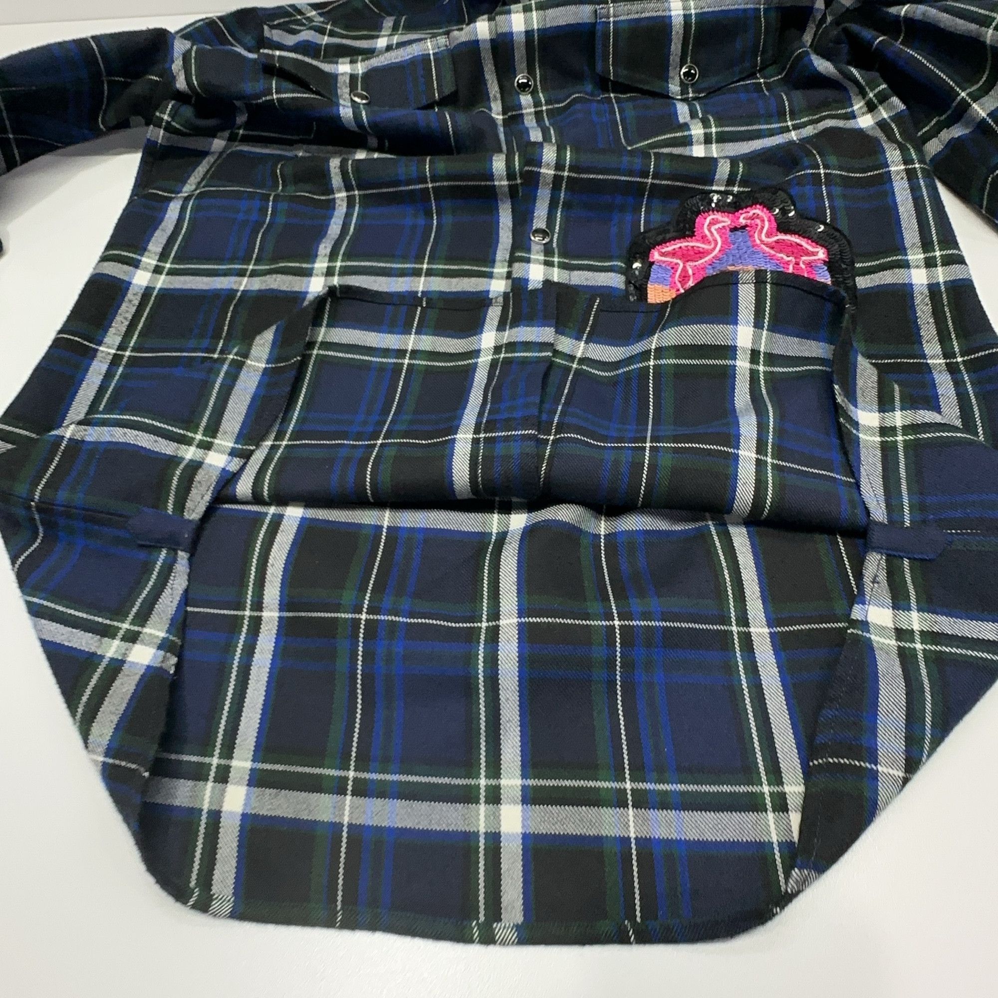 Valentino Valentino Sequin Patch Plaid Shirt Size S Size US S / EU 44-46 / 1 - 7 Thumbnail