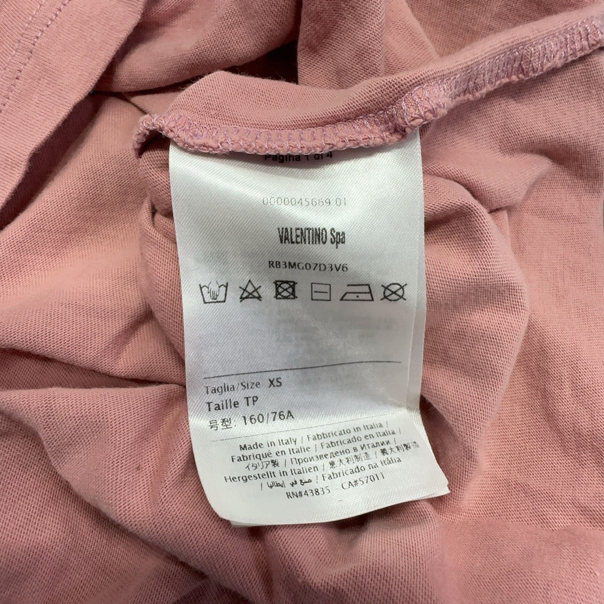 Valentino Valentino VLTN Logo T-Shirt Pink Size XS Size US XS / EU 42 / 0 - 4 Thumbnail