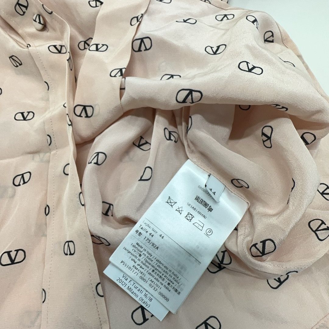 Valentino Valentino V-Logo Pattern Blouse Size 44 Size M / US 6-8 / IT 42-44 - 3 Thumbnail