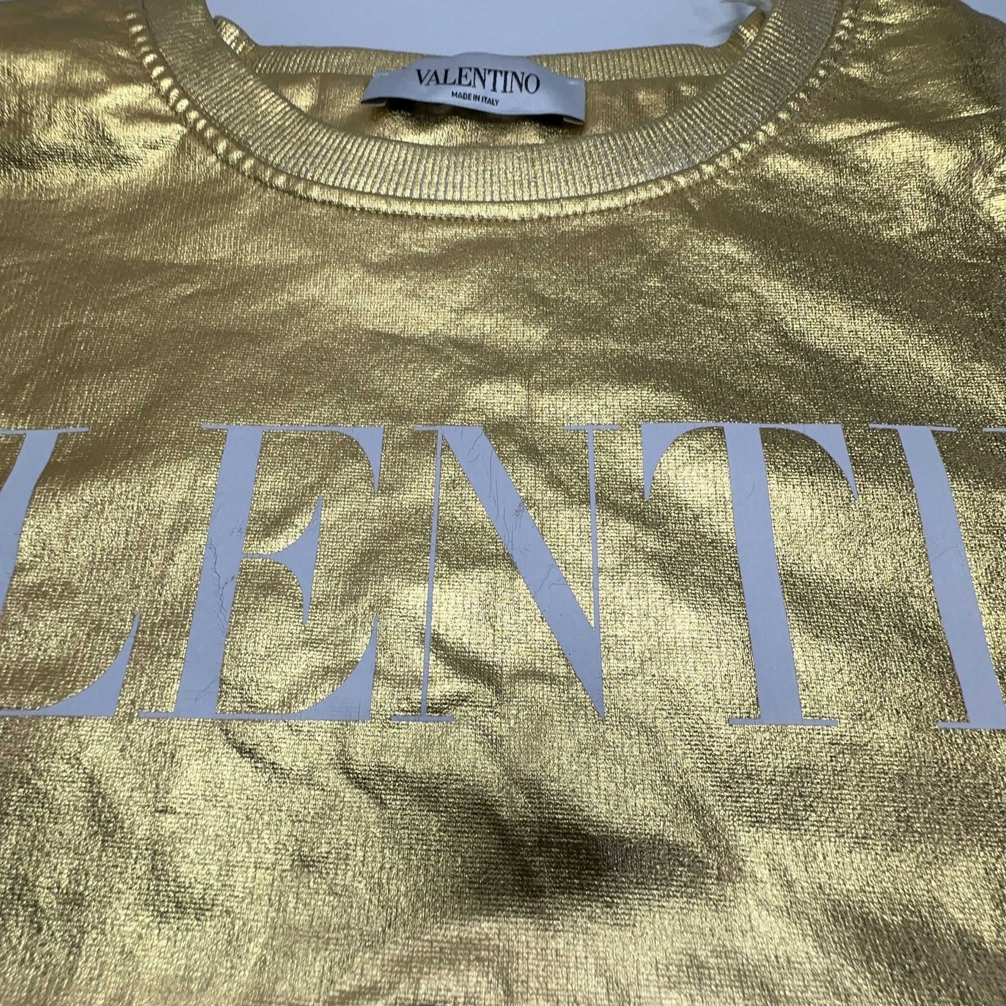Valentino Valentino Gold Metallic Long Sleeve T-Shirt Size XS Size XS / US 0-2 / IT 36-38 - 7 Thumbnail