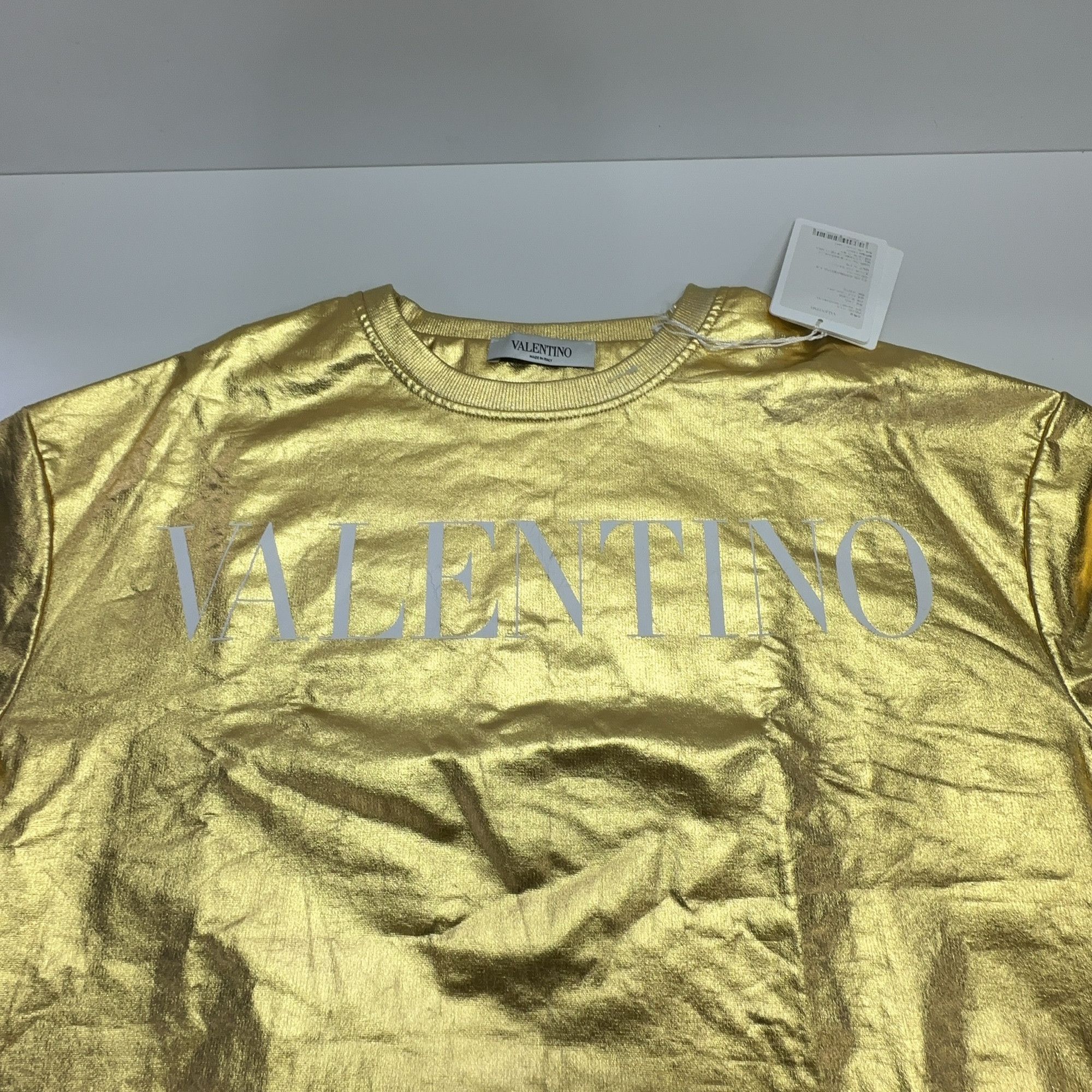 Valentino Valentino Gold Metallic Long Sleeve T-Shirt Size XS Size XS / US 0-2 / IT 36-38 - 6 Thumbnail
