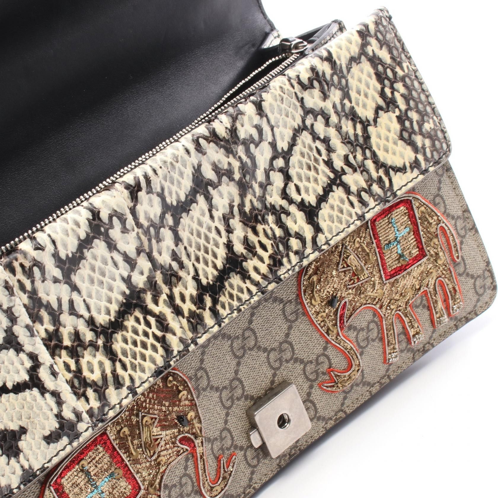 Gucci Gucci Gucci Dionysus GG Supreme Coated Canvas Exotic Leather Shoulder Bag Textile Shoulder Bag DUTY FREE for USA Size ONE SIZE - 6 Thumbnail