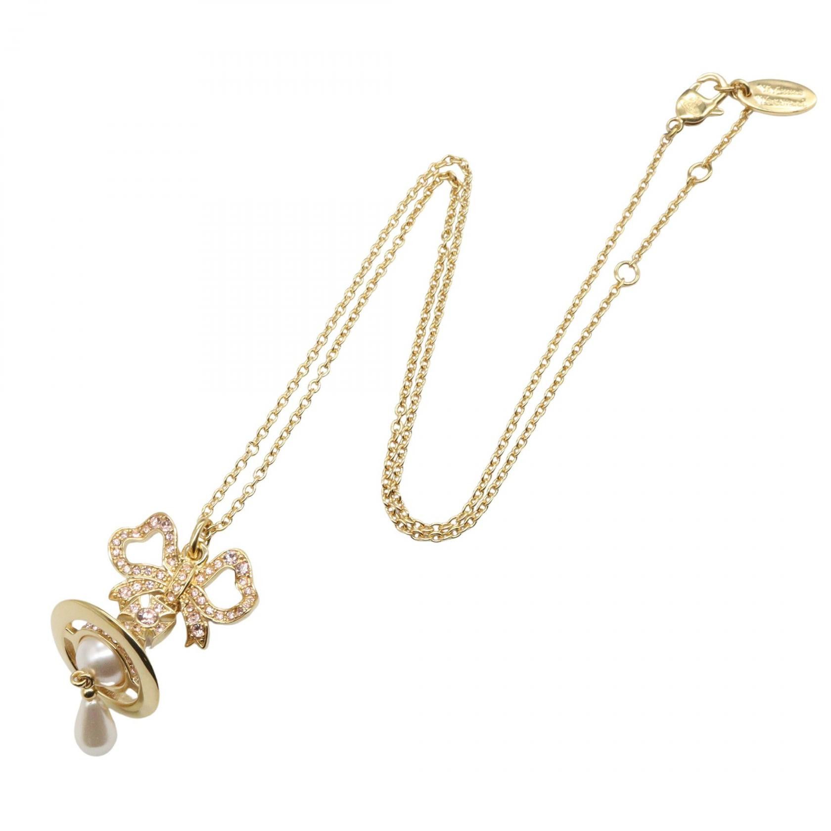 Vivienne Westwood Vivienne Westwood Vivienne Westwood Rigoberta Pearl Pendant Necklace Metal Necklace 630203HG/02R968 DUTY FREE for USA Size ONE SIZE - 2 Thumbnail