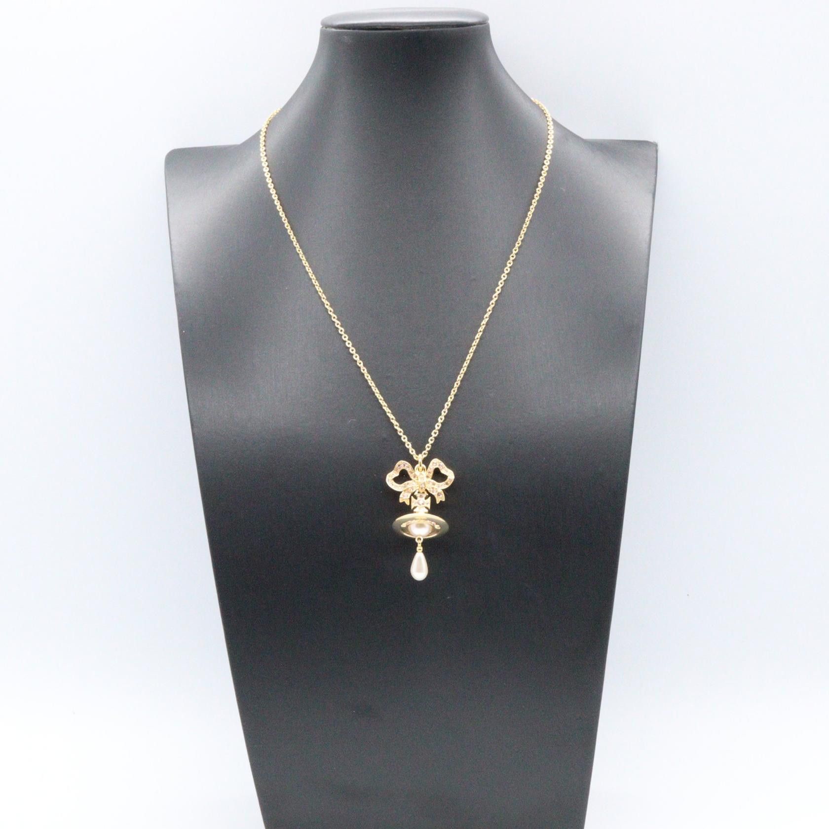 Vivienne Westwood Vivienne Westwood Vivienne Westwood Rigoberta Pearl Pendant Necklace Metal Necklace 630203HG/02R968 DUTY FREE for USA Size ONE SIZE - 5 Thumbnail