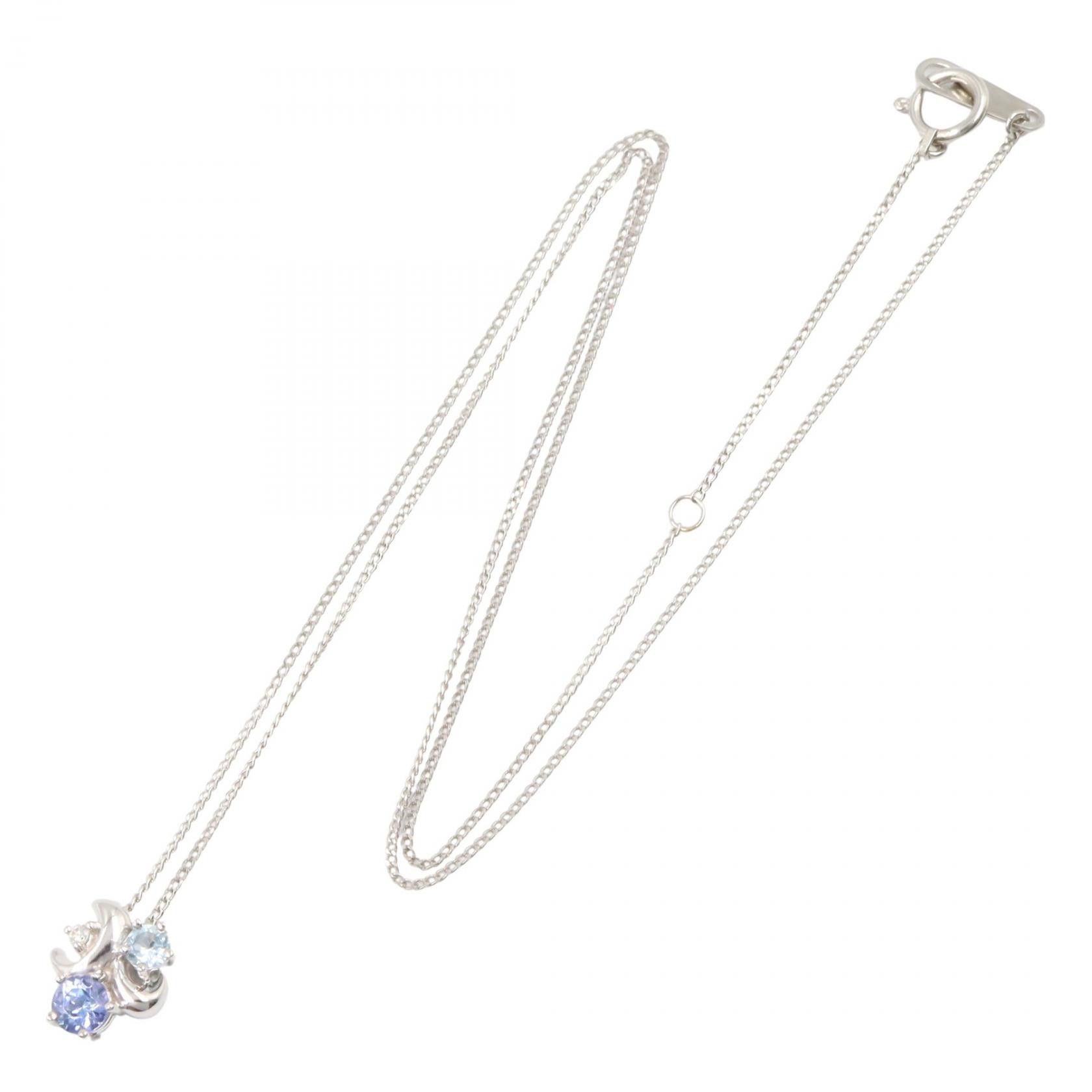 Other Tasaki TASAKI Sapphire Diamond Aquamarine Platinum Necklace Precious Metal Necklace DUTY FREE for USA Size ONE SIZE - 2 Thumbnail