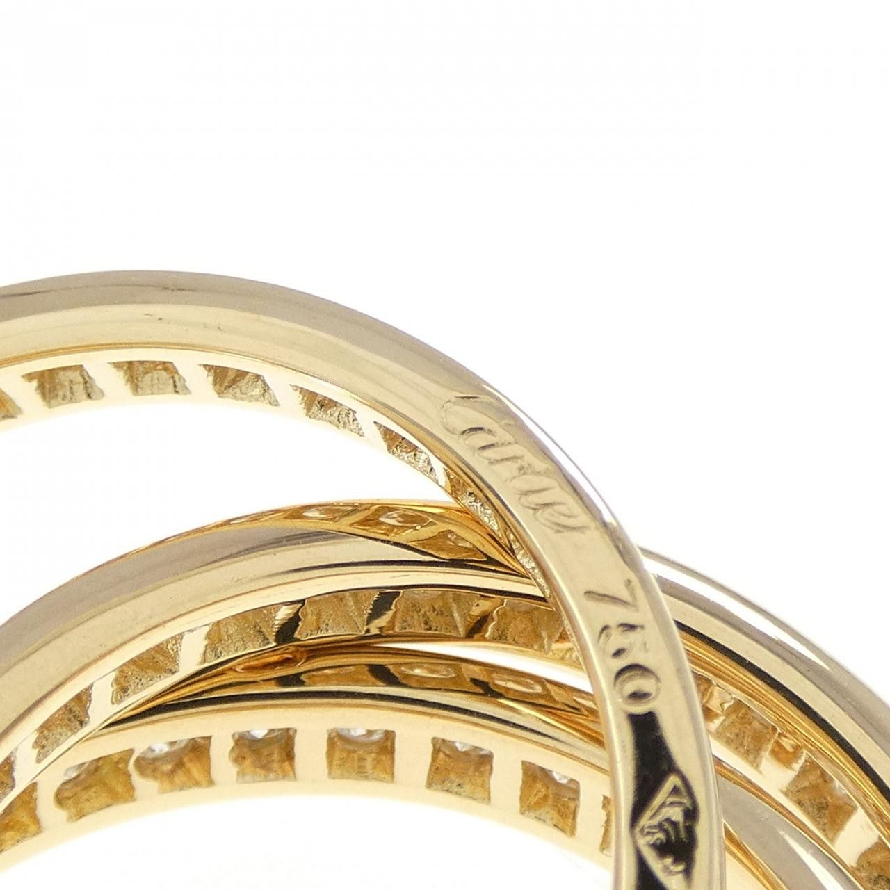 Cartier Cartier Cartier Three Bangles Au750 Diamond Ring Size 15 Precious Metal Ring CR47148000 DUTY FREE for USA Size ONE SIZE - 4 Thumbnail