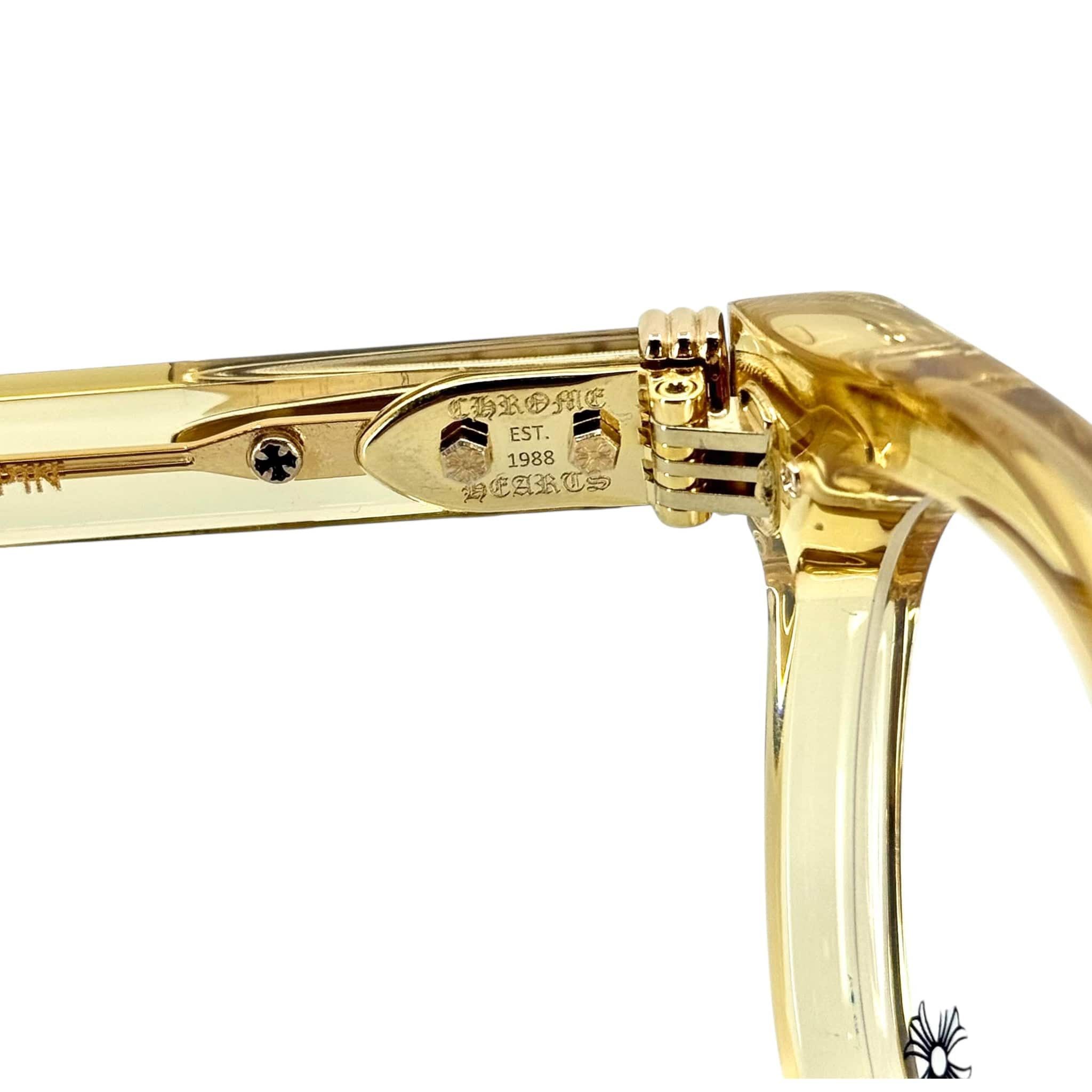 Chrome Hearts Drippin Glasses Transparent Beige Gold Size ONE SIZE - 8 Thumbnail