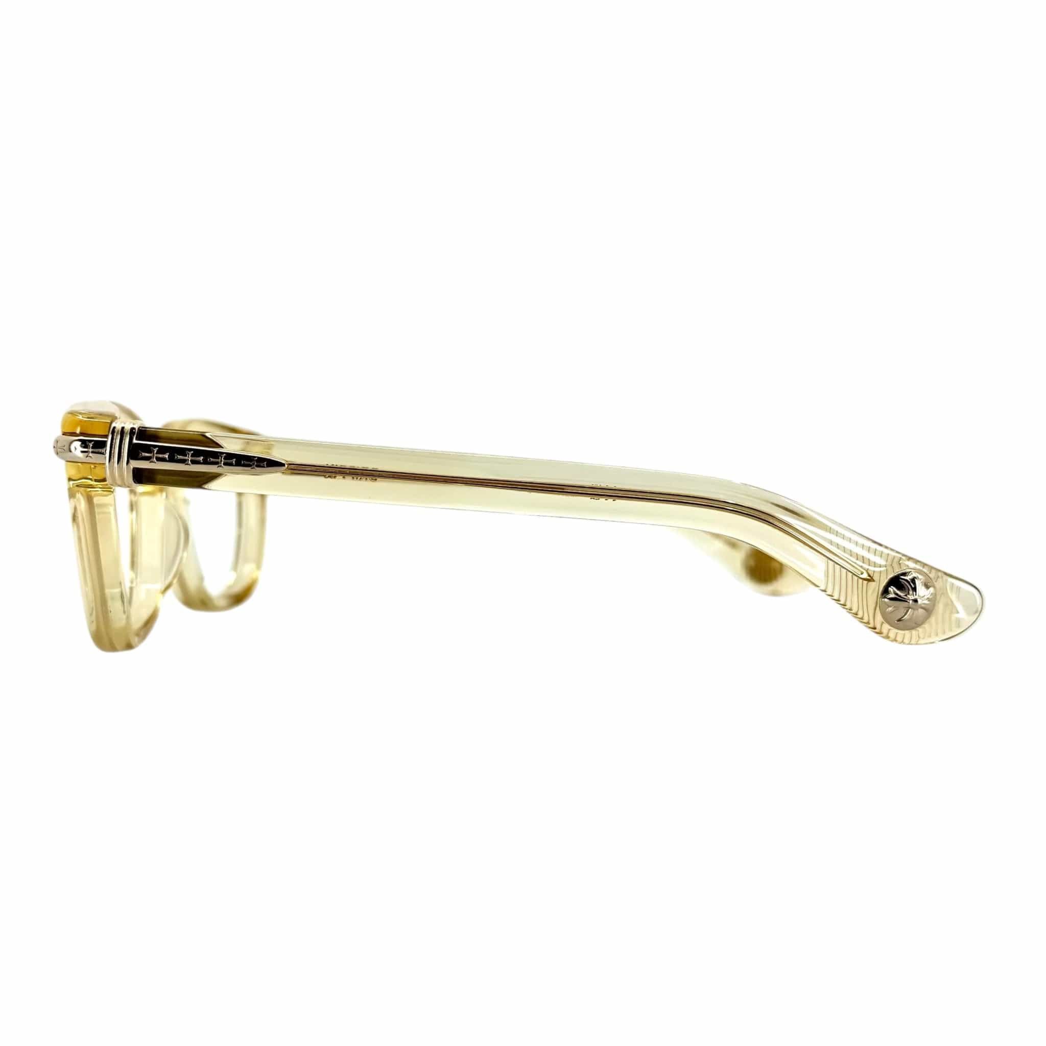 Chrome Hearts Drippin Glasses Transparent Beige Gold Size ONE SIZE - 4 Thumbnail
