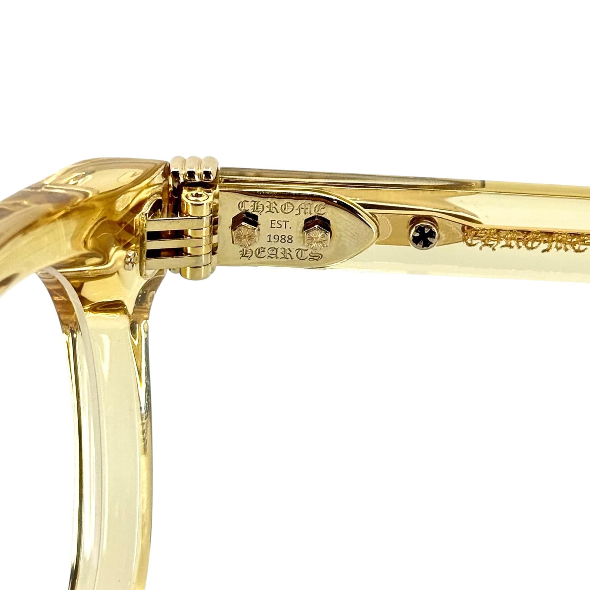 Chrome Hearts Drippin Glasses Transparent Beige Gold Size ONE SIZE - 9 Thumbnail