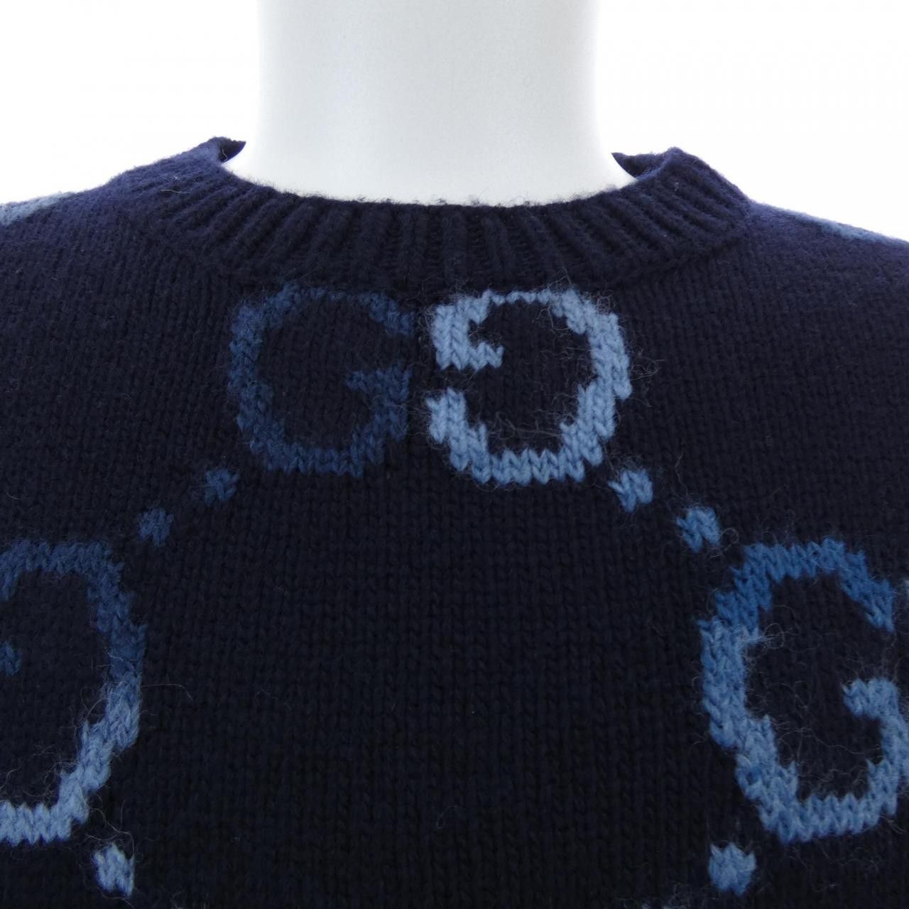 Gucci Gucci Gucci GG Intarsia Wool Sweater Textile Tops 770509XKDSJ DUTY FREE for USA Size ONE SIZE - 5 Thumbnail