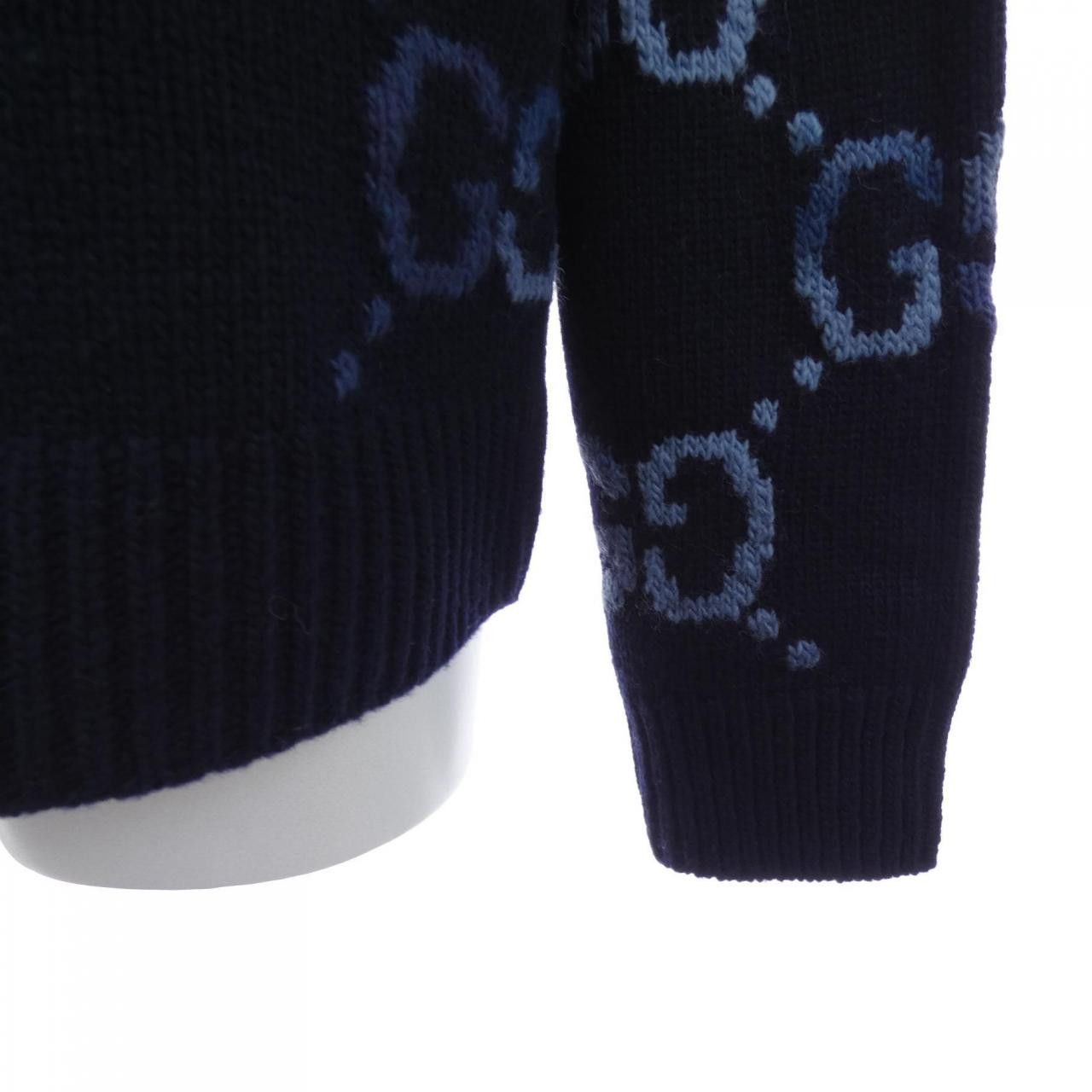 Gucci Gucci Gucci GG Intarsia Wool Sweater Textile Tops 770509XKDSJ DUTY FREE for USA Size ONE SIZE - 6 Thumbnail