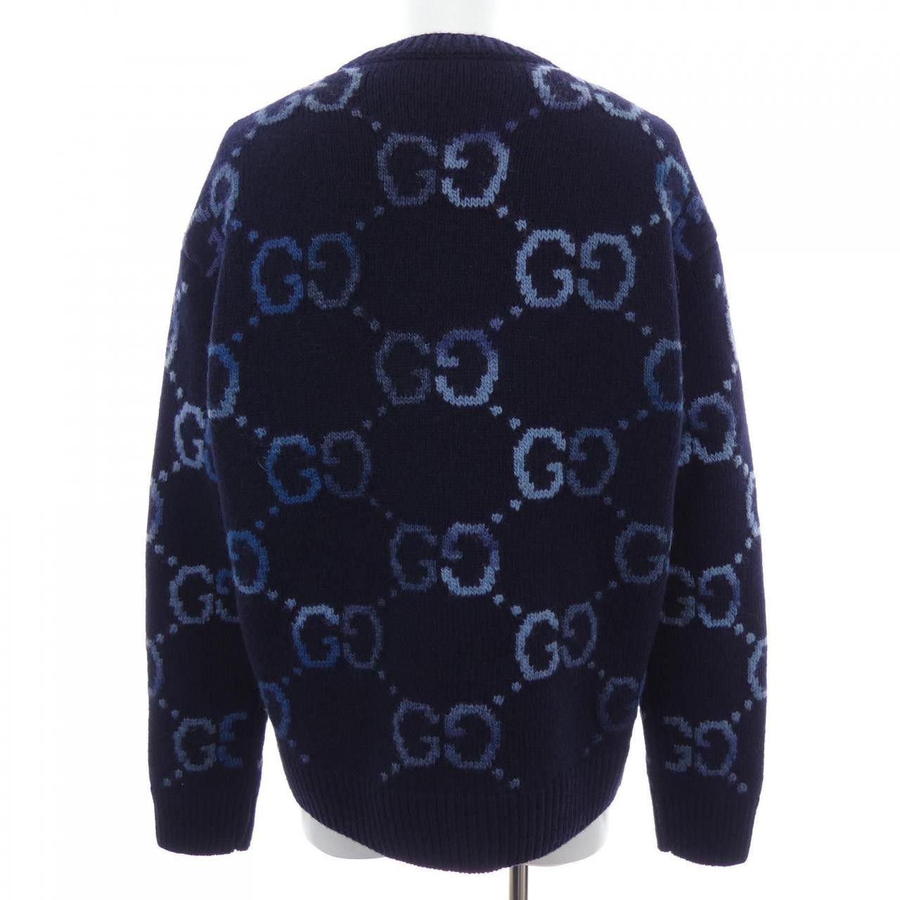 Gucci Gucci Gucci GG Intarsia Wool Sweater Textile Tops 770509XKDSJ DUTY FREE for USA Size ONE SIZE - 2 Thumbnail