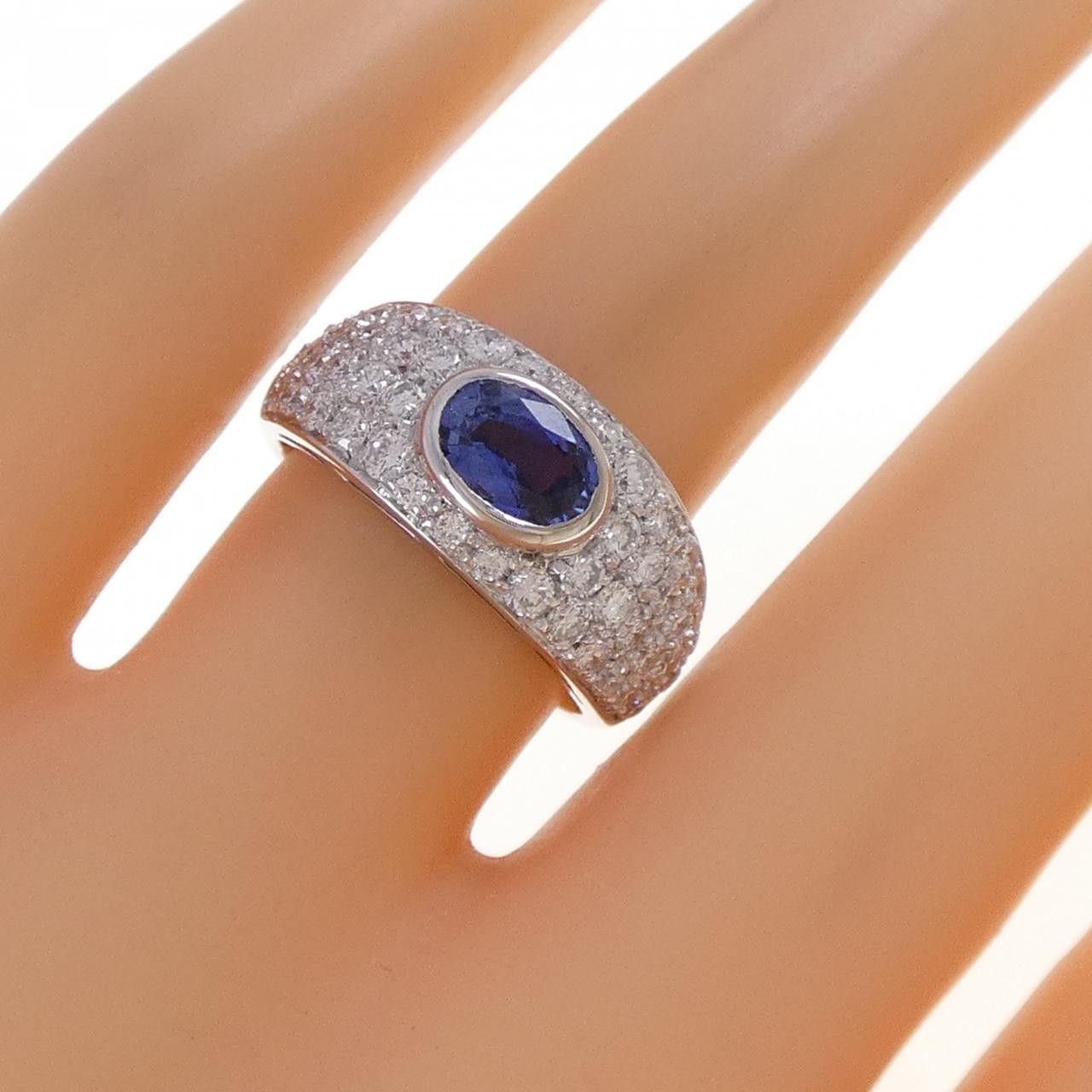 Bvlgari Bvlgari Bvlgari 750 White Gold Sapphire Diamond Ring Size 12 Precious Metal Ring DUTY FREE for USA Size ONE SIZE - 5 Thumbnail
