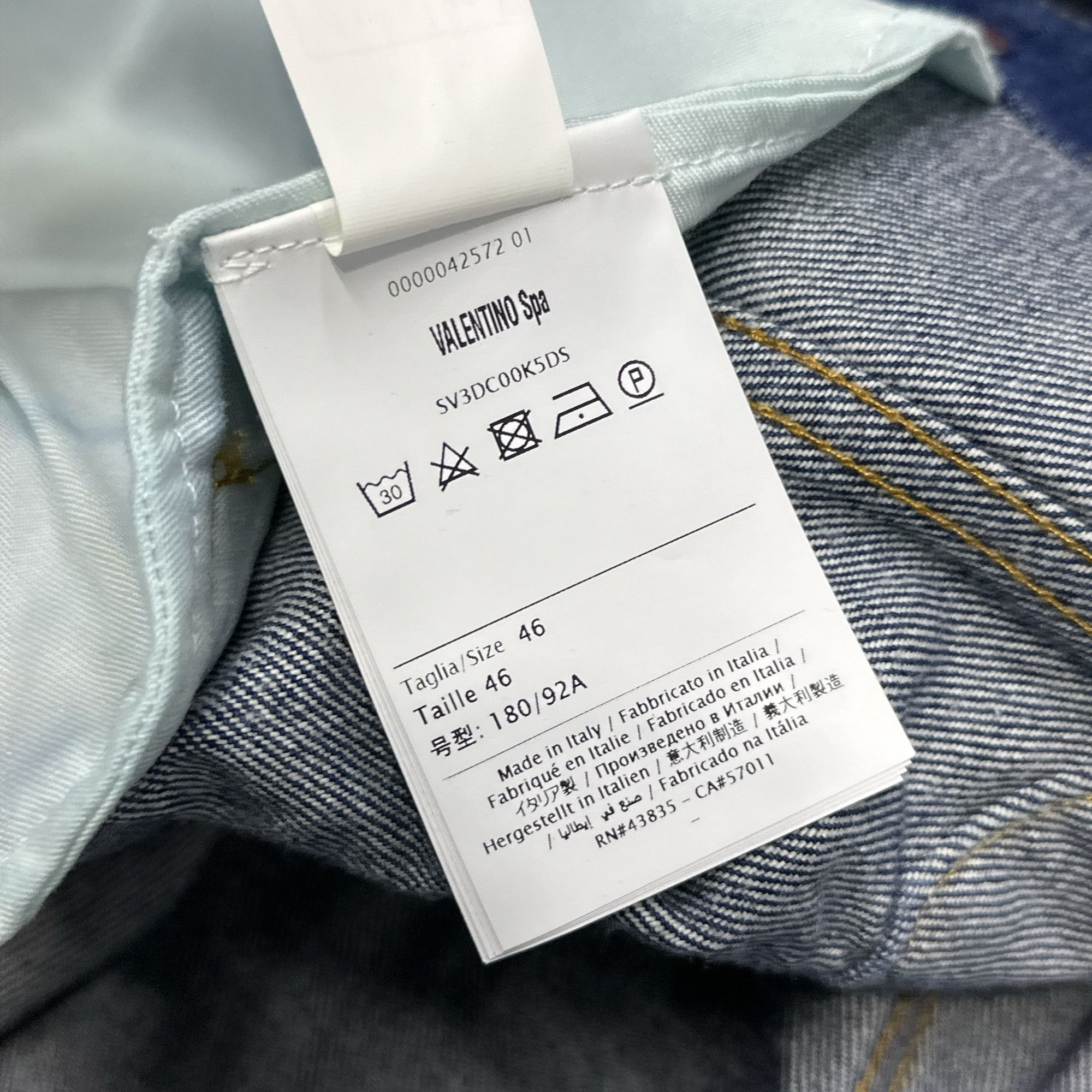 Valentino Valentino Large V Logo Denim Jacket Size S Size US S / EU 44-46 / 1 - 6 Thumbnail