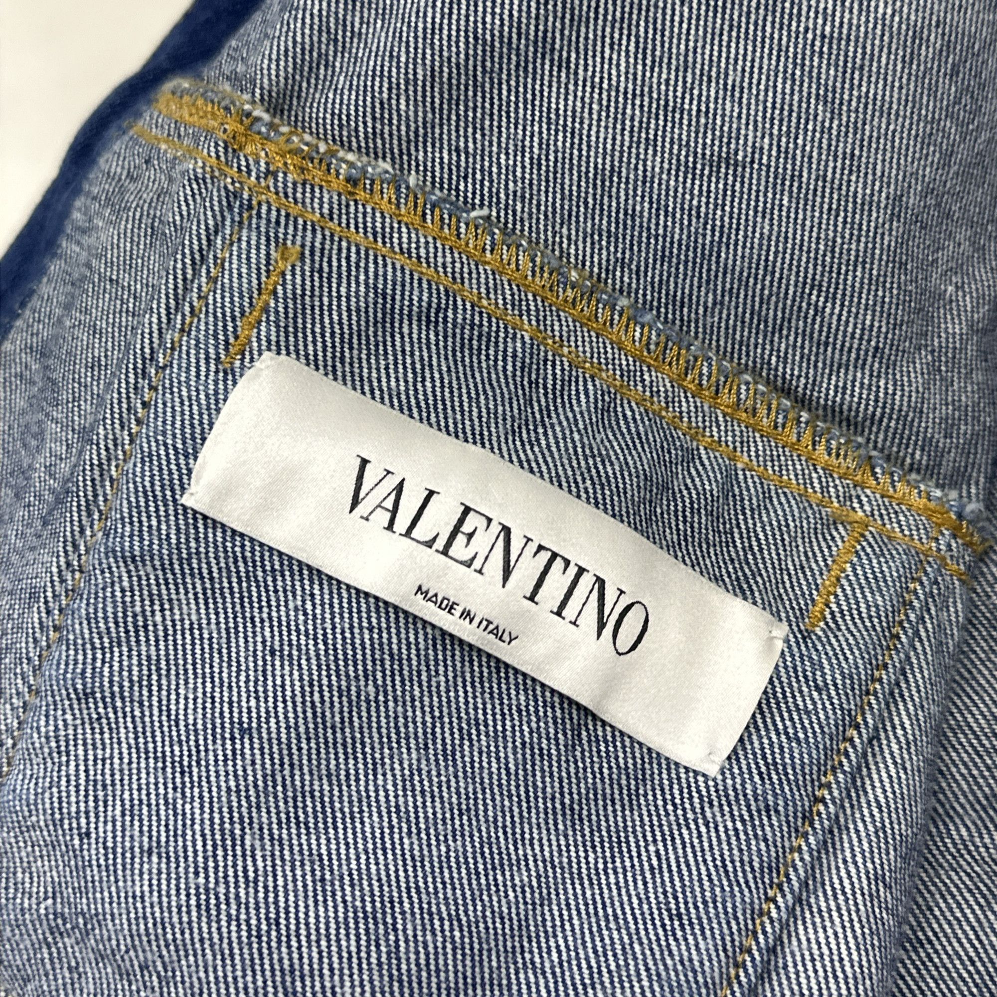 Valentino Valentino Large V Logo Denim Jacket Size S Size US S / EU 44-46 / 1 - 4 Thumbnail