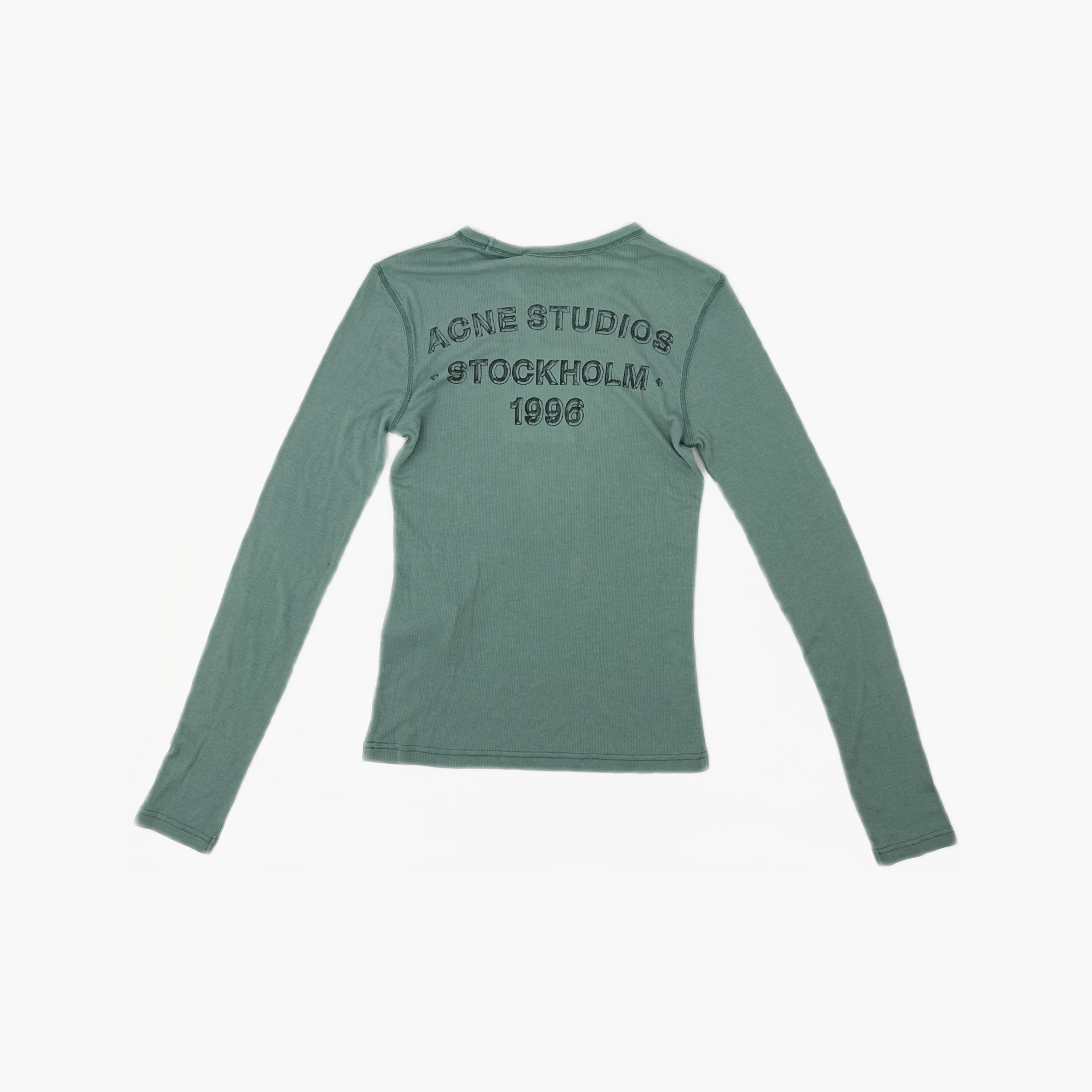 Acne Studios Acne Studios Logo Long Sleeve T-Shirt US XXS Size US XXS / EU 40 - 2 Thumbnail