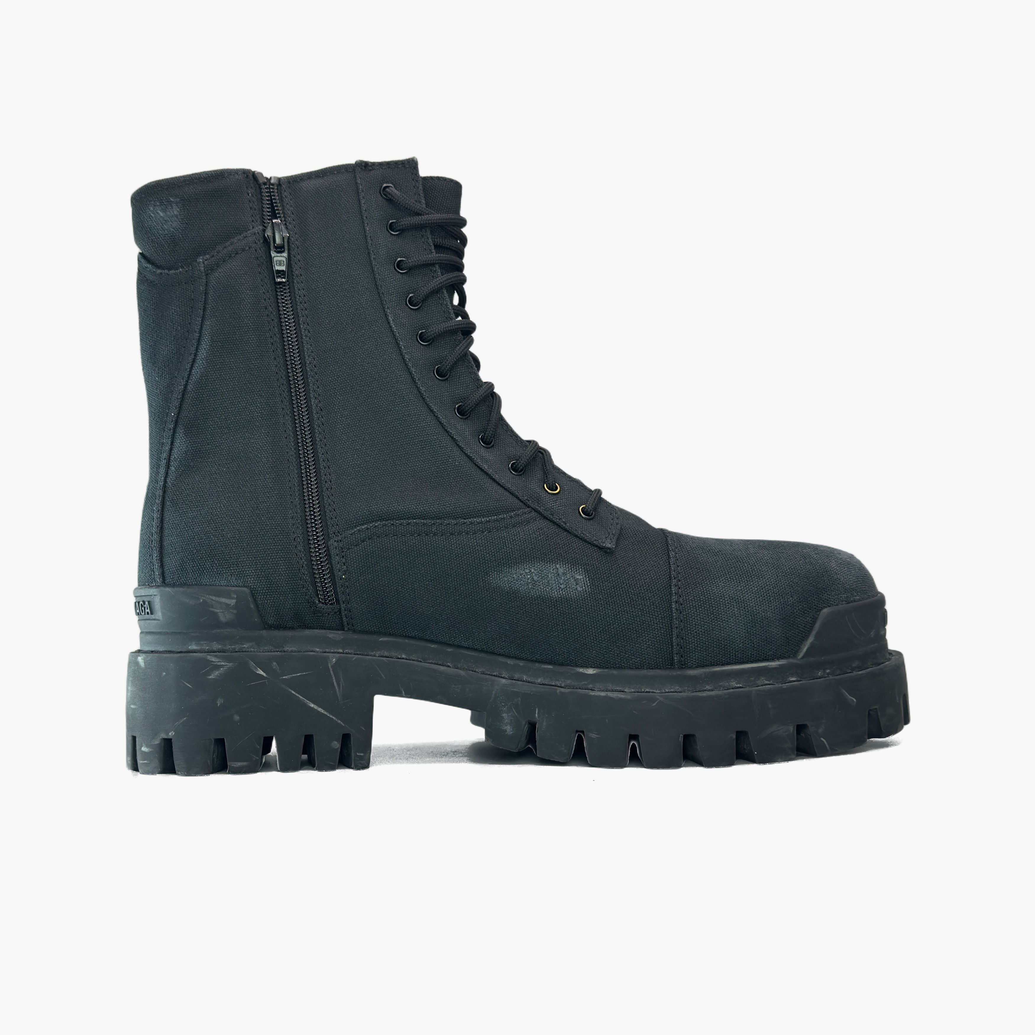 Balenciaga Balenciaga Distressed Canvas Strike Boots Size 44 Size US 11 / EU 44 - 2 Thumbnail
