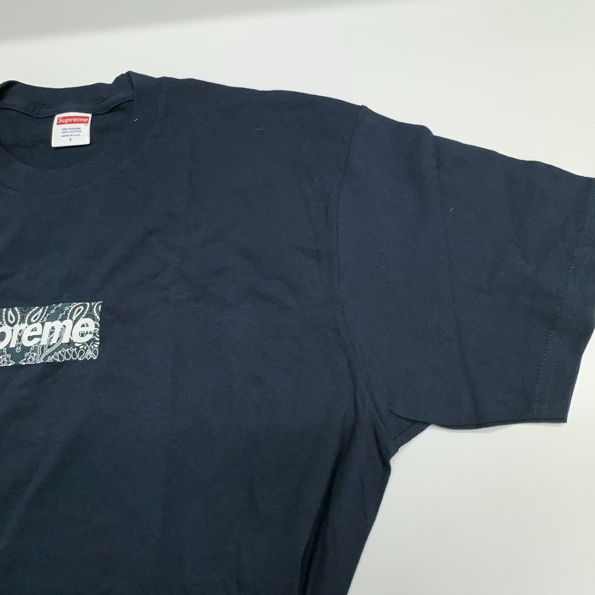 Supreme Supreme Bandana Box Logo T-Shirt Navy Size L Size US L / EU 52-54 / 3 - 7 Thumbnail