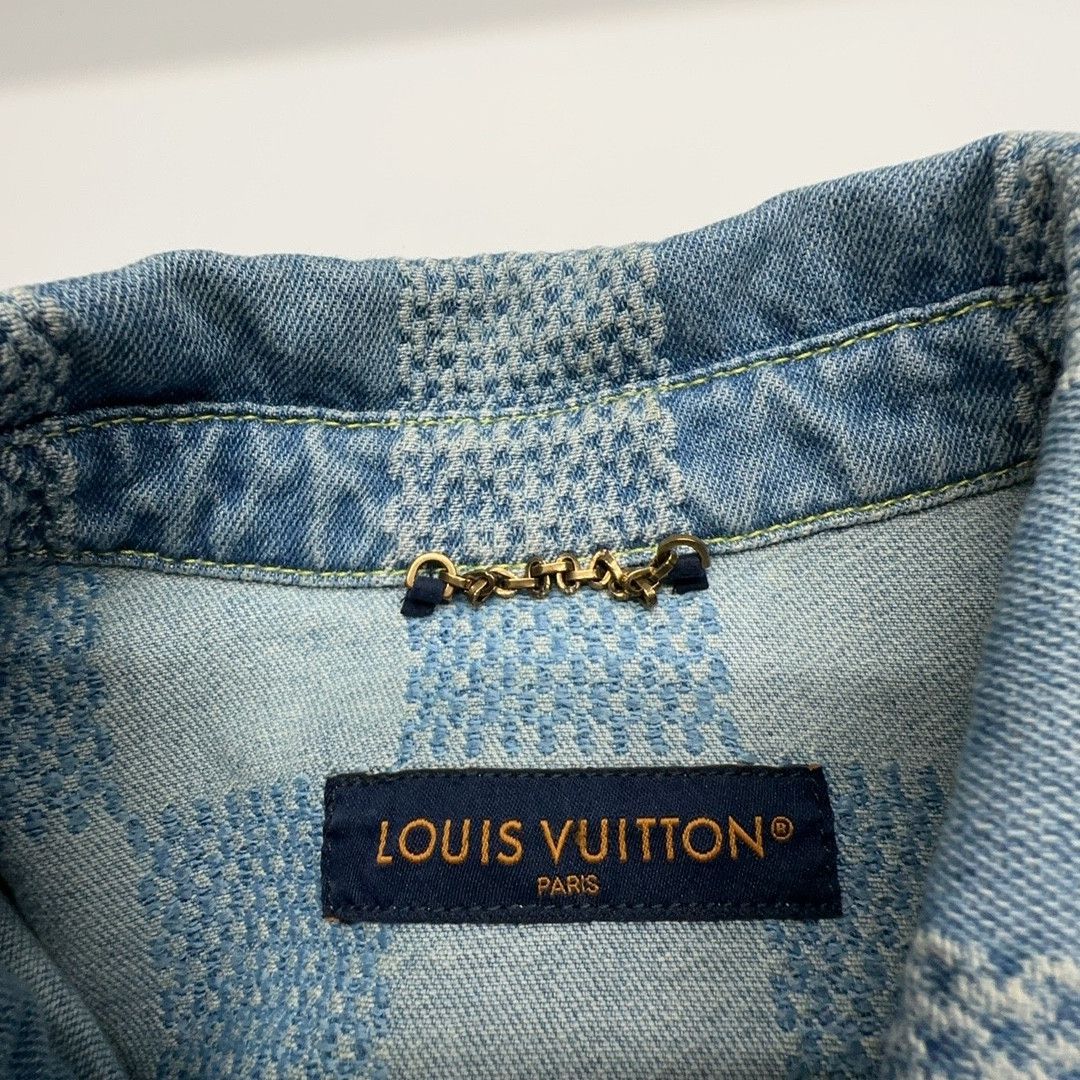 Louis Vuitton Louis Vuitton Checkered Denim Short Sleeve Shirt Size S Size US S / EU 44-46 / 1 - 8 Thumbnail