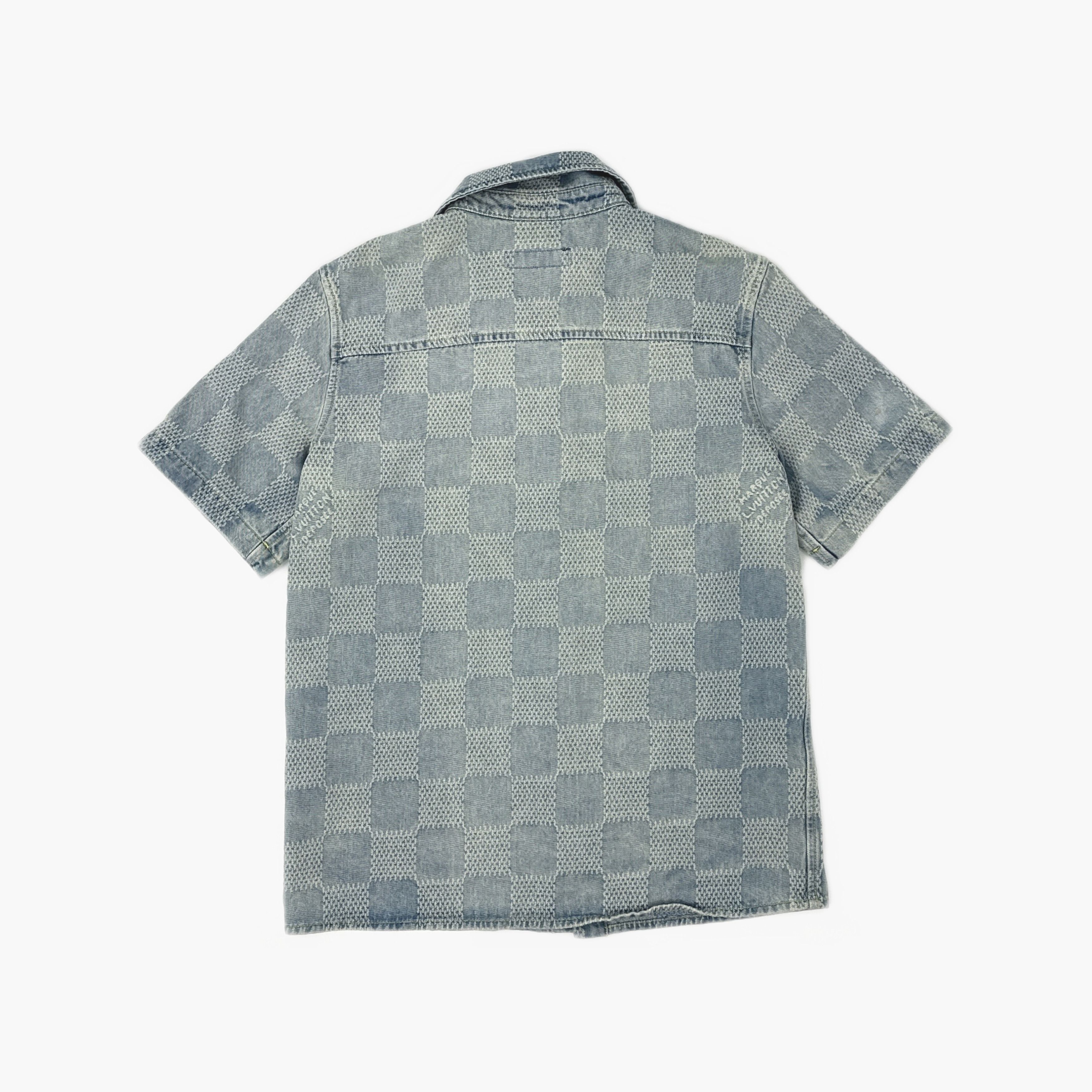 Louis Vuitton Louis Vuitton Checkered Denim Short Sleeve Shirt Size S Size US S / EU 44-46 / 1 - 2 Thumbnail