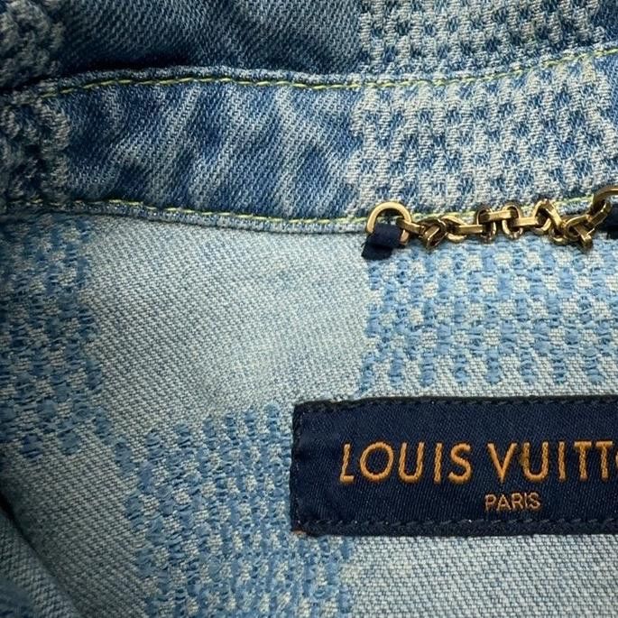 Louis Vuitton Louis Vuitton Checkered Denim Short Sleeve Shirt Size S Size US S / EU 44-46 / 1 - 10 Thumbnail