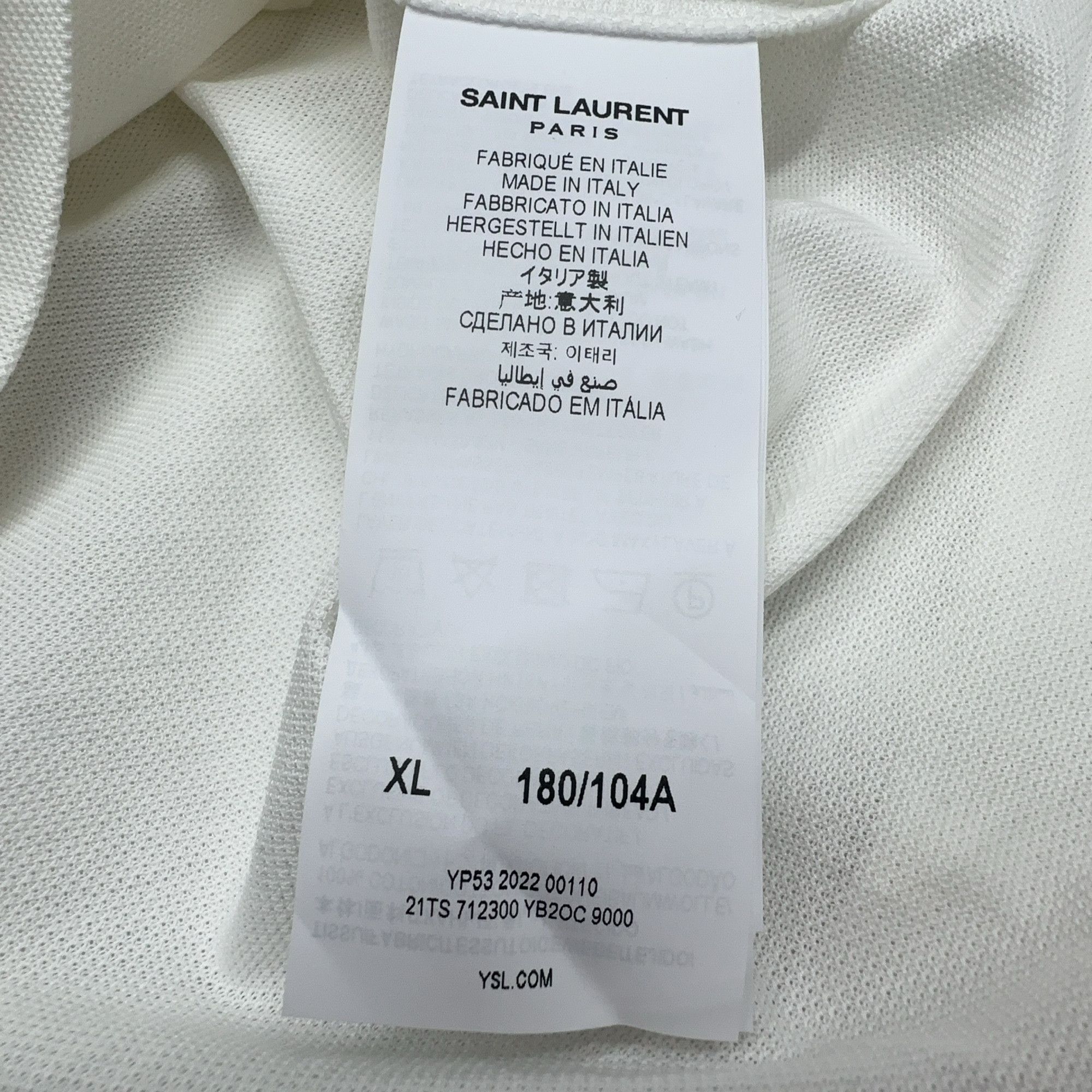 Saint Laurent Paris Saint Laurent Solid Polo Shirt Size XL Size US XL / EU 56 / 4 - 4 Thumbnail
